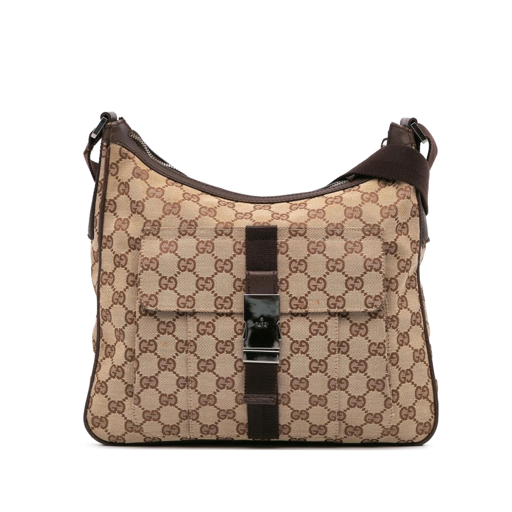 Gucci GG Canvas Calf Brown Crossbody Bag Crossbody 36