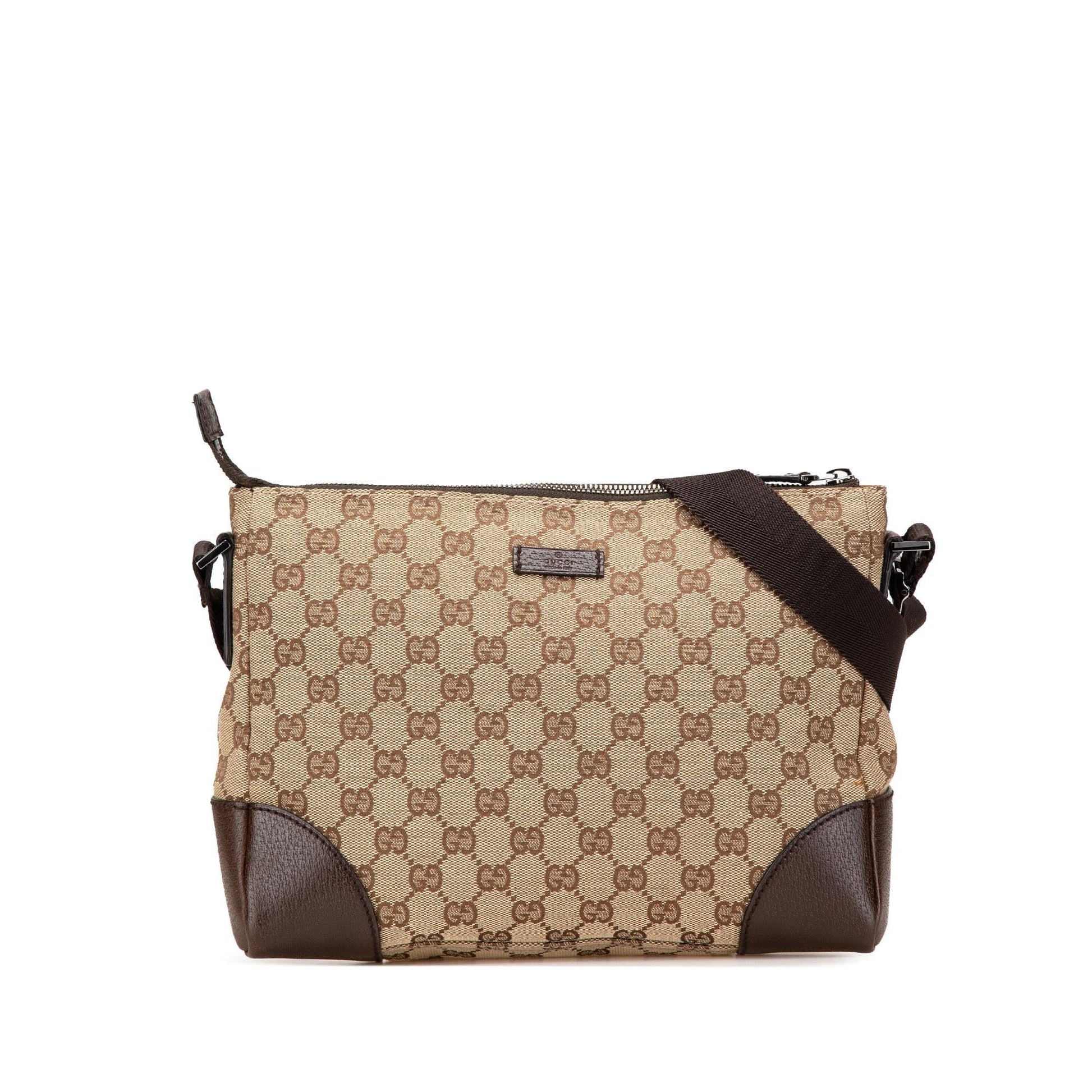 Gucci GG Canvas Calf Brown Crossbody Bag Crossbody 38