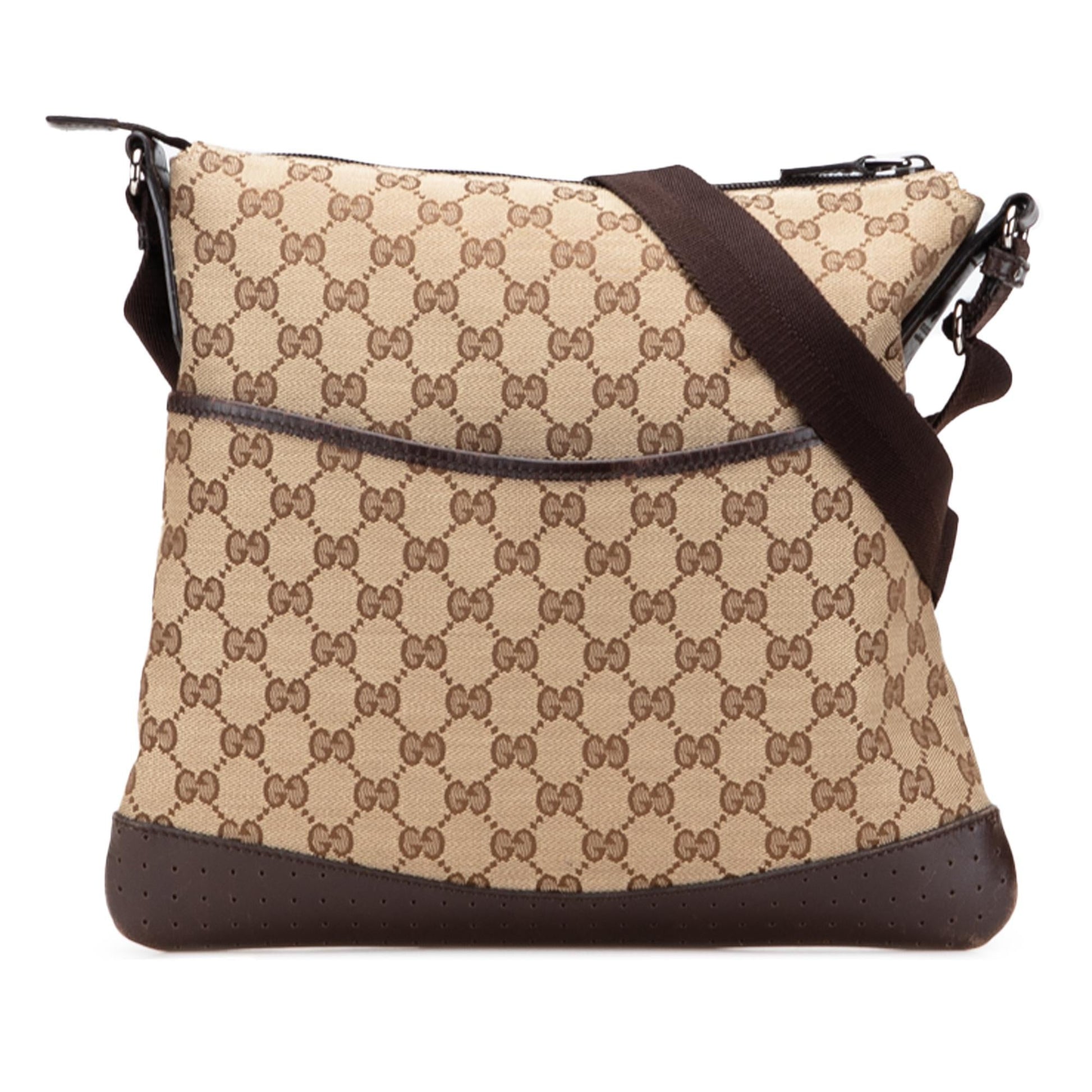 Gucci GG Canvas Calf Brown Crossbody Bag Crossbody 45