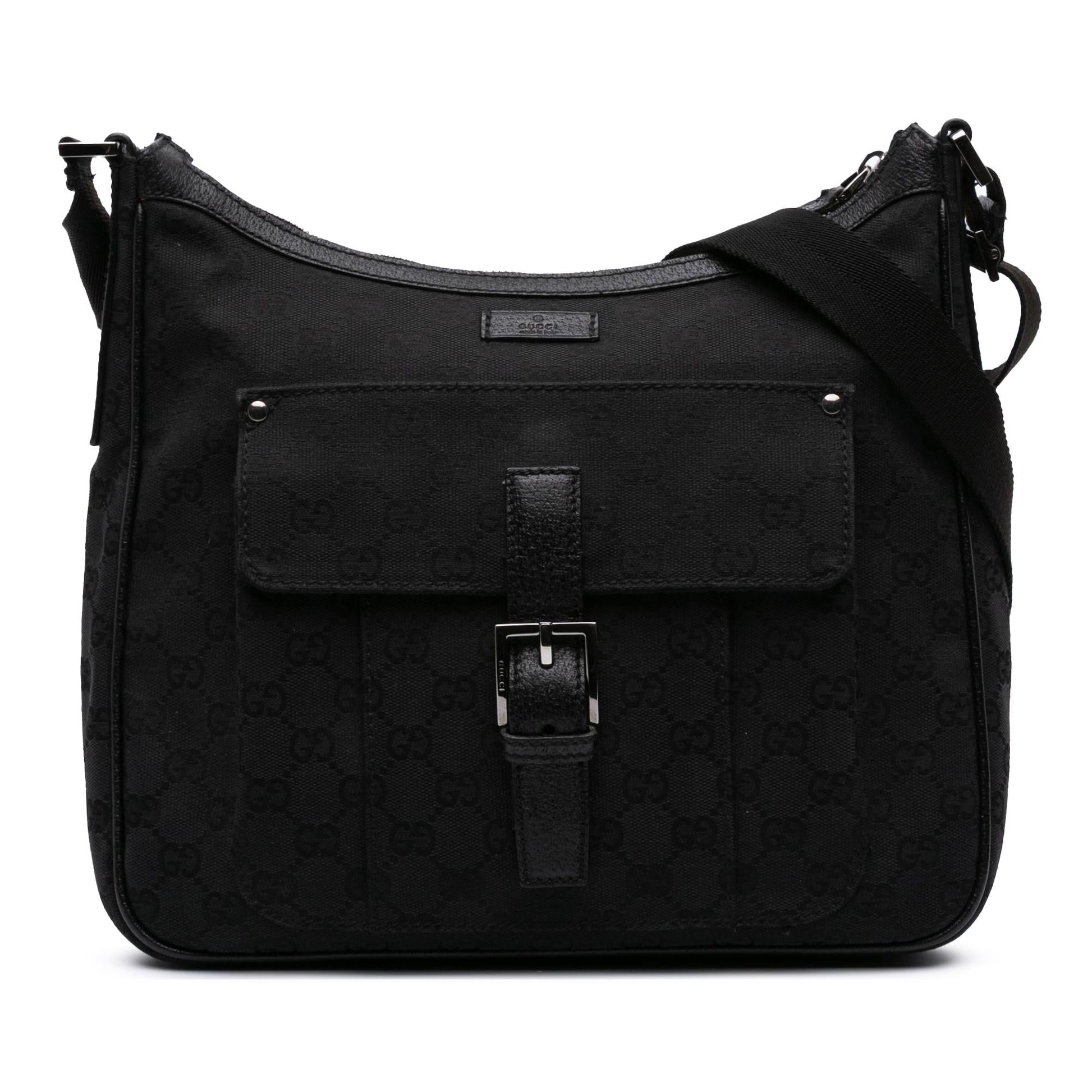 Gucci GG Canvas Calf Black Crossbody Bag Crossbody 49