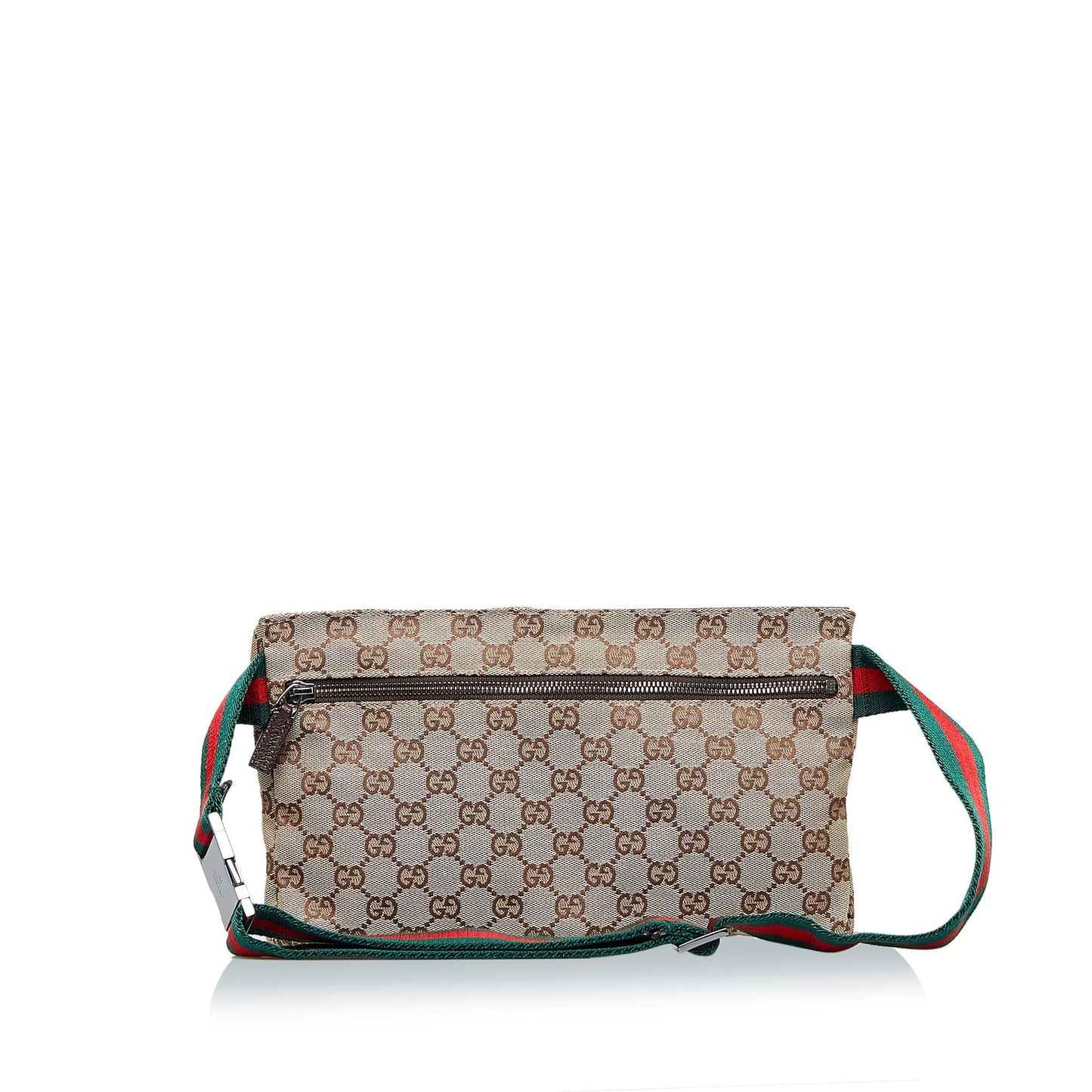 Gucci GG Double Pocket Belt SHG-K8VhdU Canvas Brown Accessory