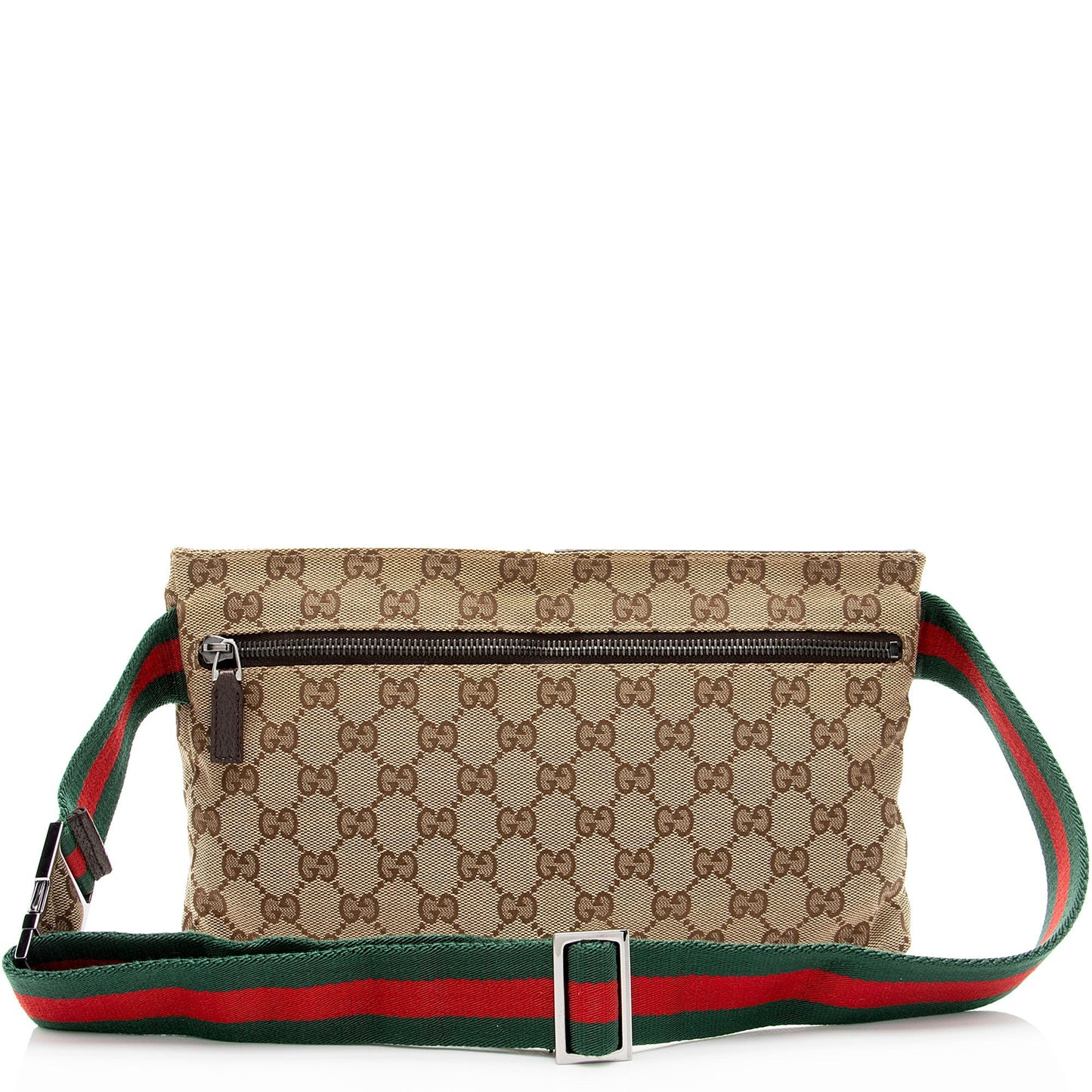 Gucci GG Double Pocket Belt SHF-Z0mmJ4 Leather Canvas Nylon Brown Accessory