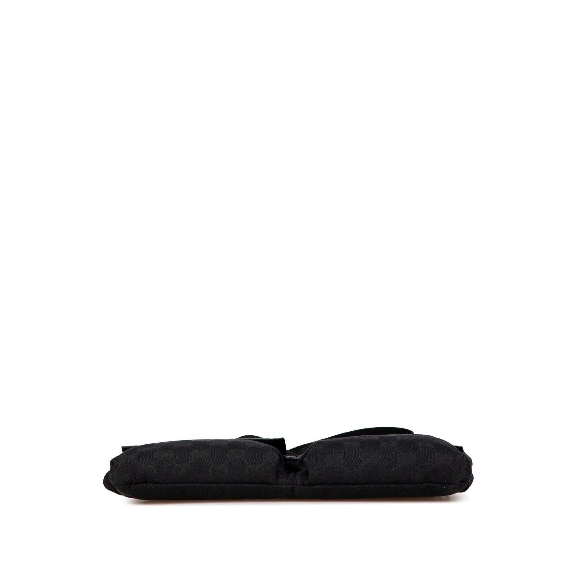 Gucci GG Double Pocket Belt Canvas Black Accessory
