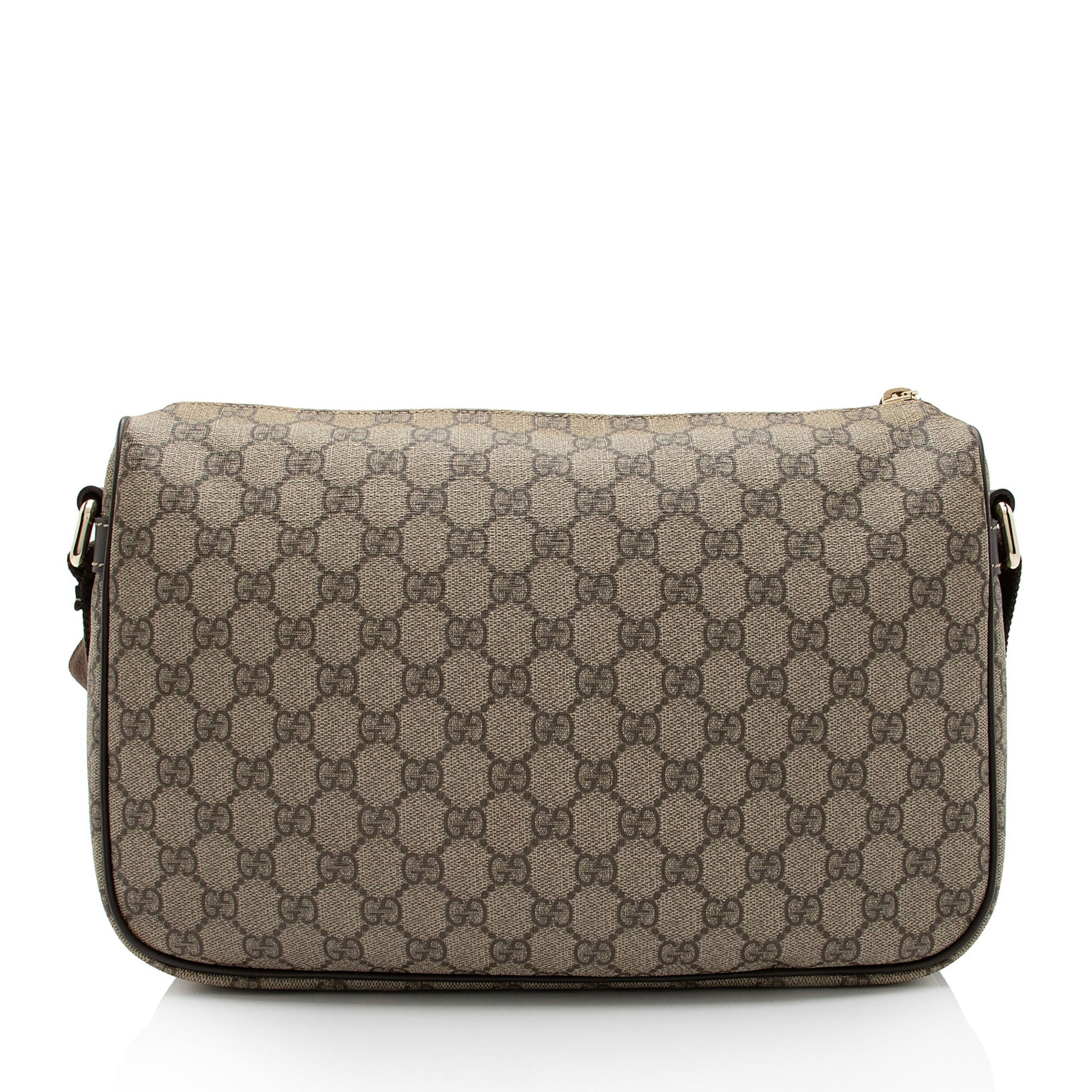 Gucci GG Double Pocket Messeneger SHF-UBcIwa Leather Canvas Brown Beige Shoulder Bag
