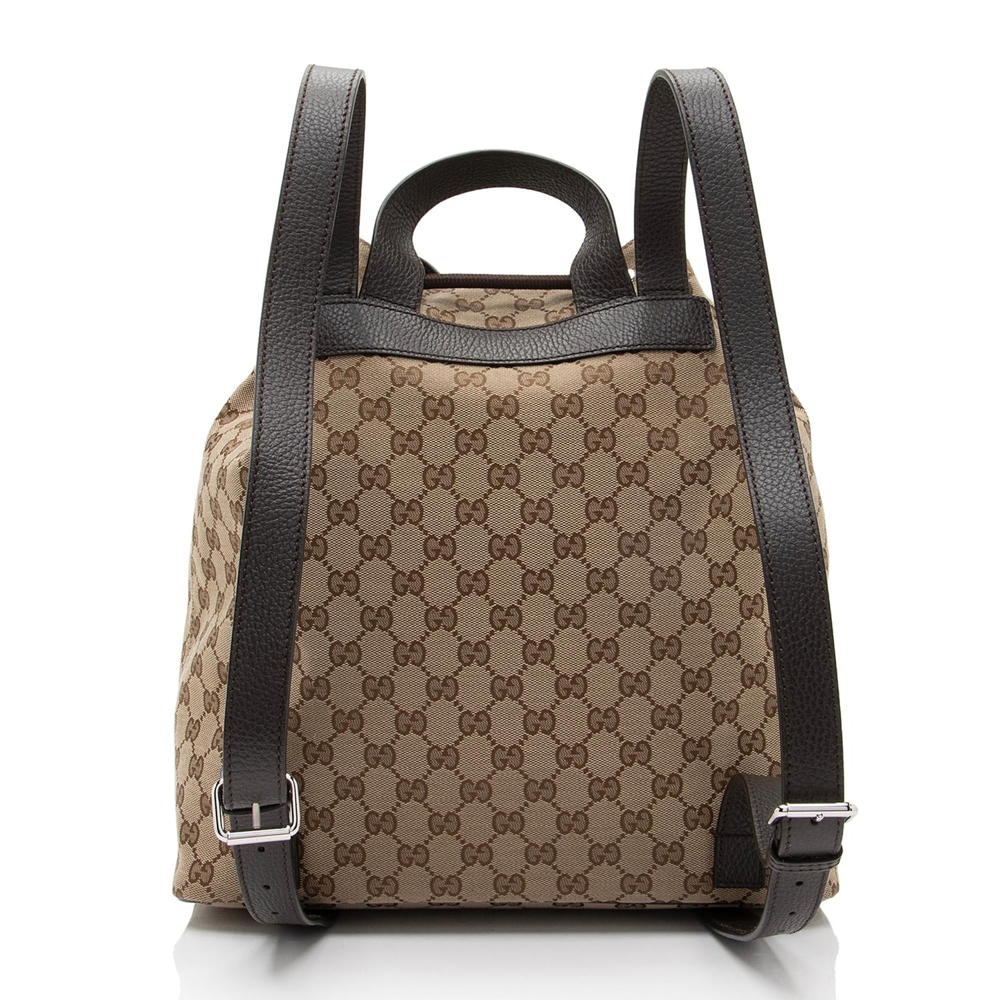 Gucci GG Drawstring Backpack SHF-USUhpl Leather Canvas Nylon Brown Jewelry