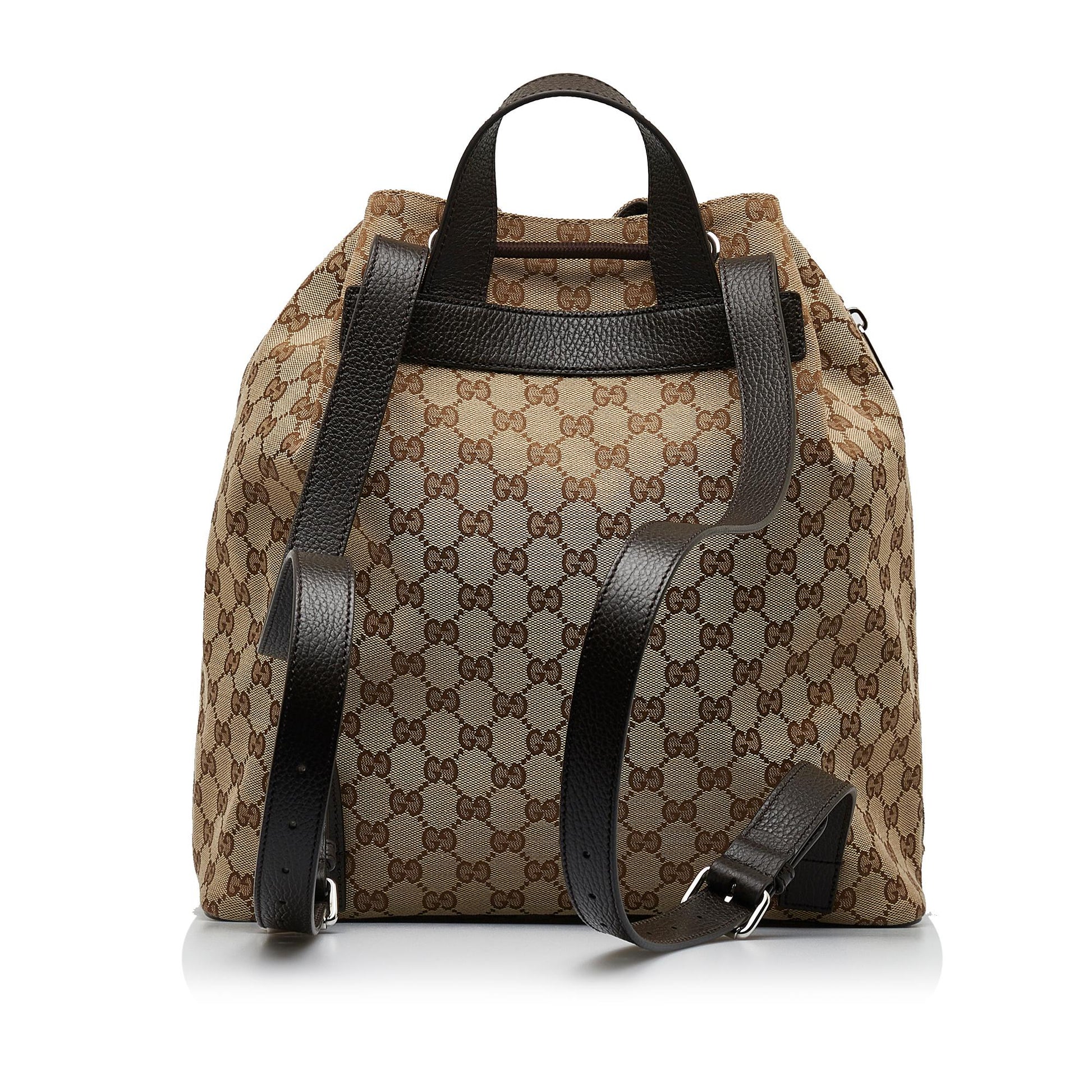 Gucci GG Drawstring Backpack SHG-TBk0T0 Canvas Brown Jewelry