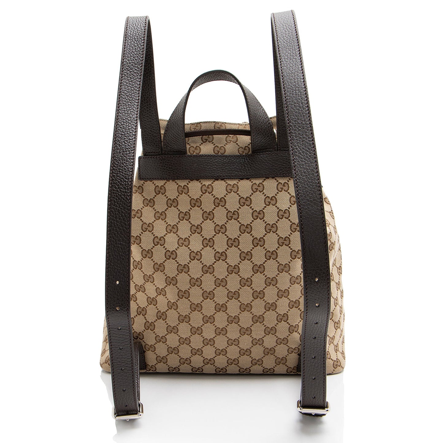 Gucci GG Drawstring Backpack SHF-WIBaRK Leather Canvas Nylon Brown Jewelry