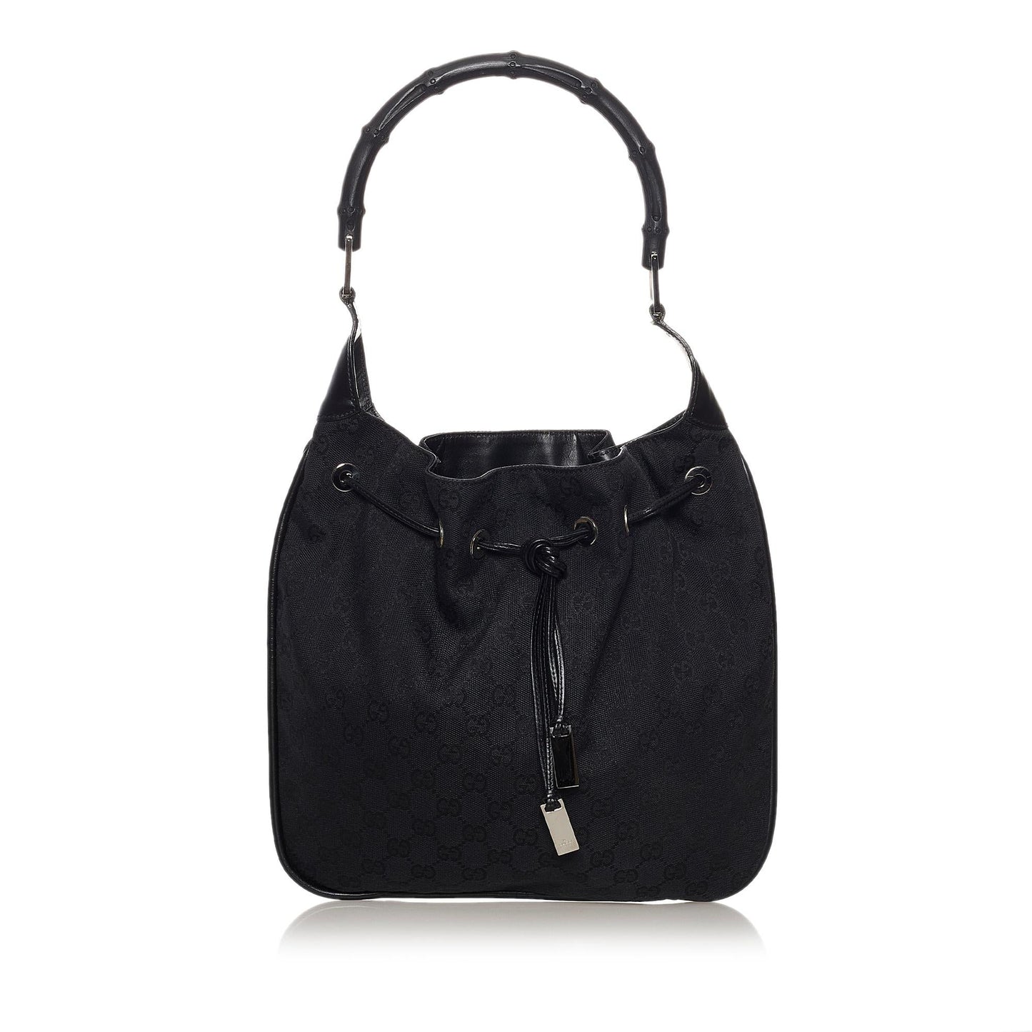 Gucci GG Drawstring SHG Canvas Black Jewelry