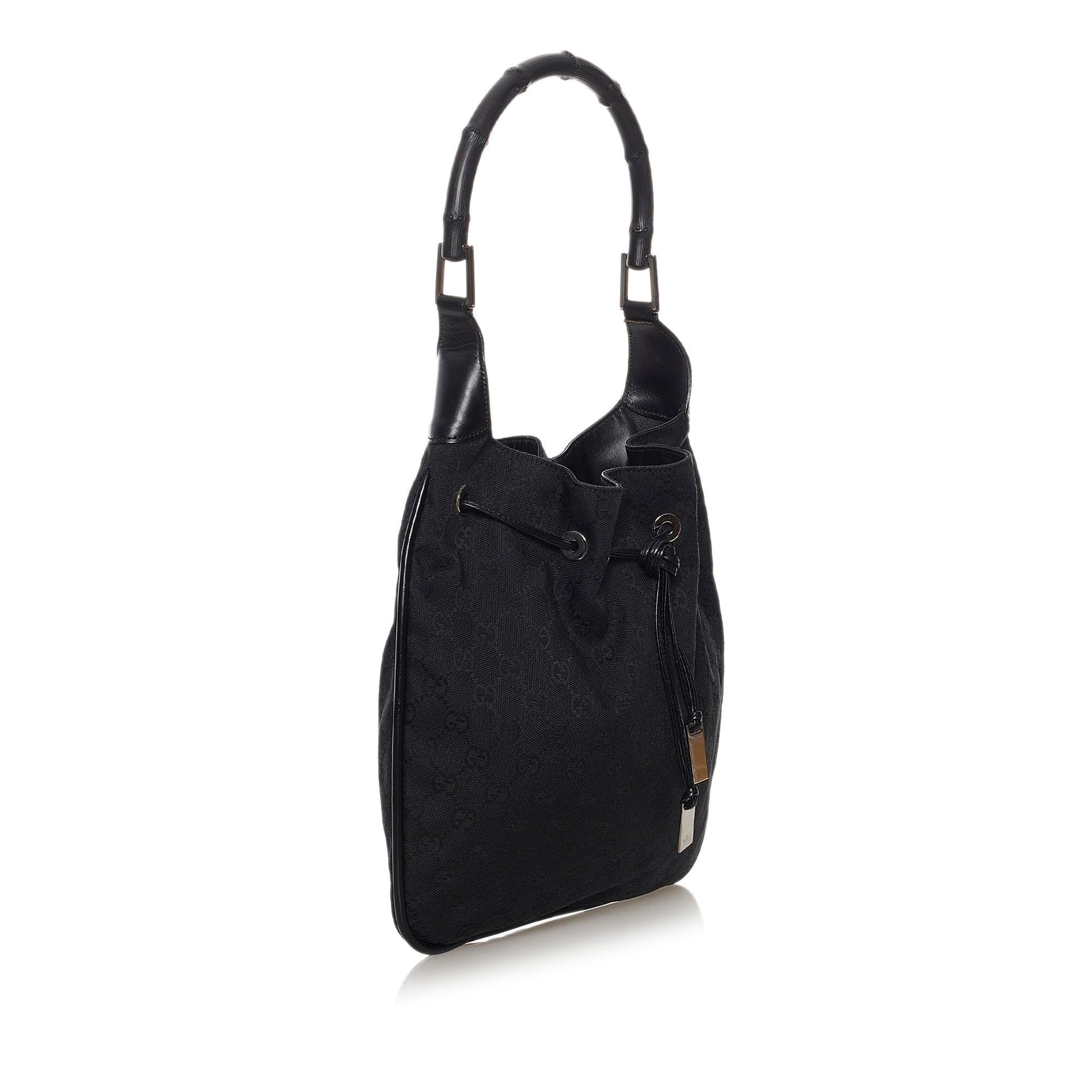 Gucci GG Drawstring SHG Canvas Black Jewelry
