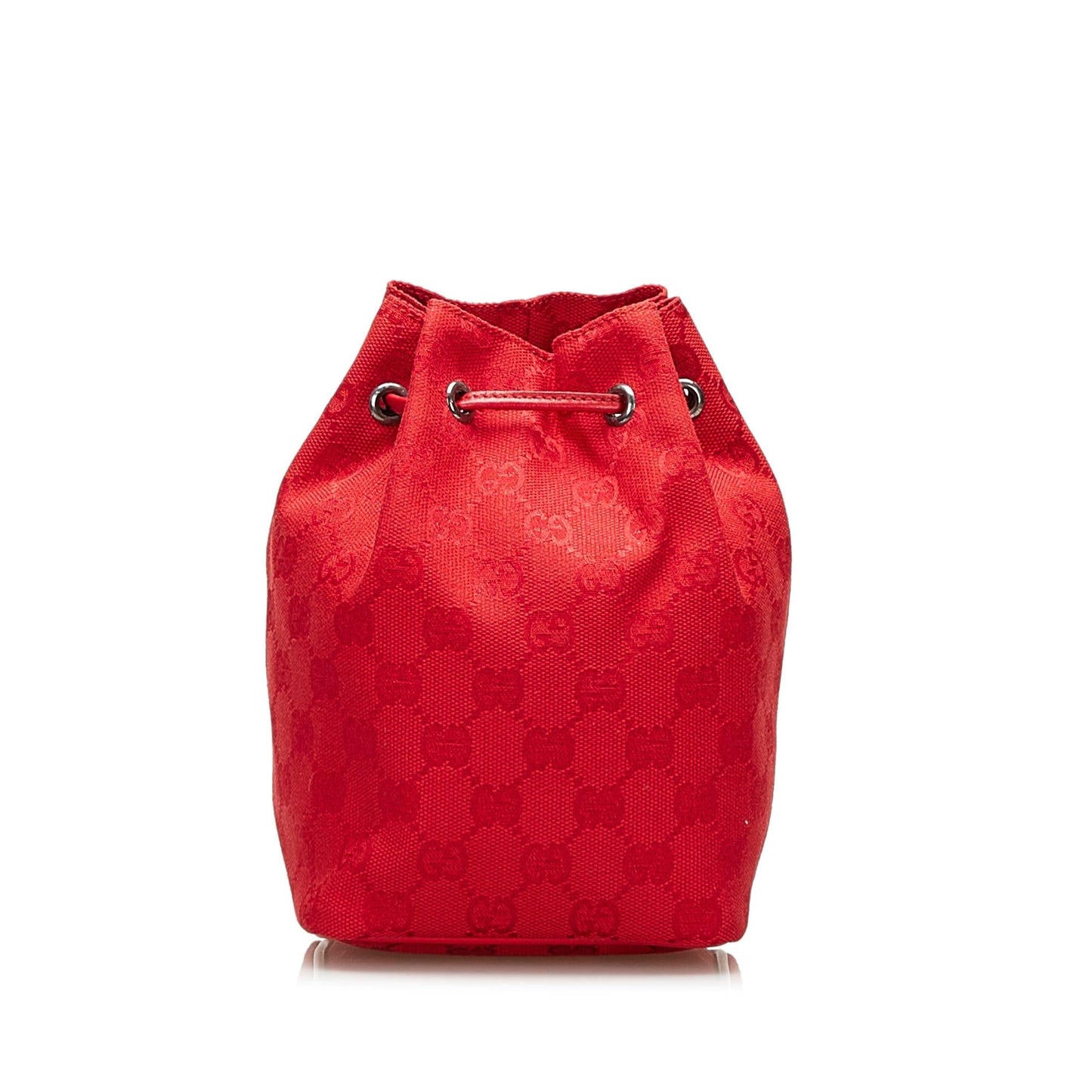 Gucci GG Drawstring Pouch SHG Canvas Red Jewelry