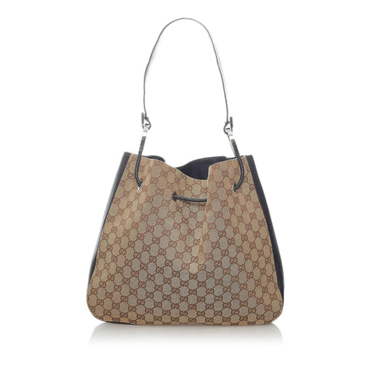Gucci GG Drawstring SHG Canvas Brown Jewelry