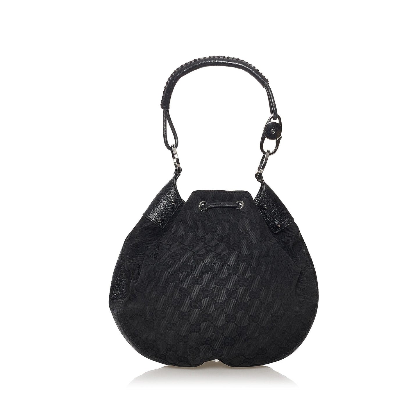 Gucci GG Drawstring SHG Canvas Black Jewelry Bag Shg