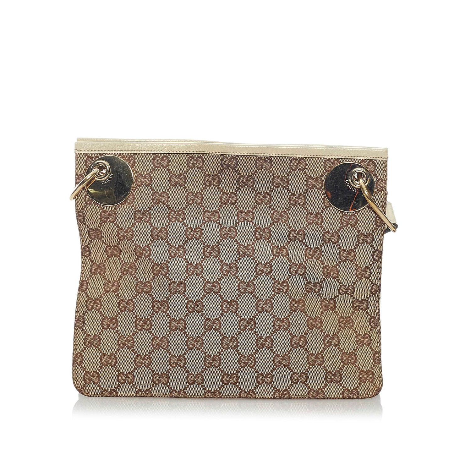 Gucci GG Eclipse SHG Canvas White Brown Crossbody Bag