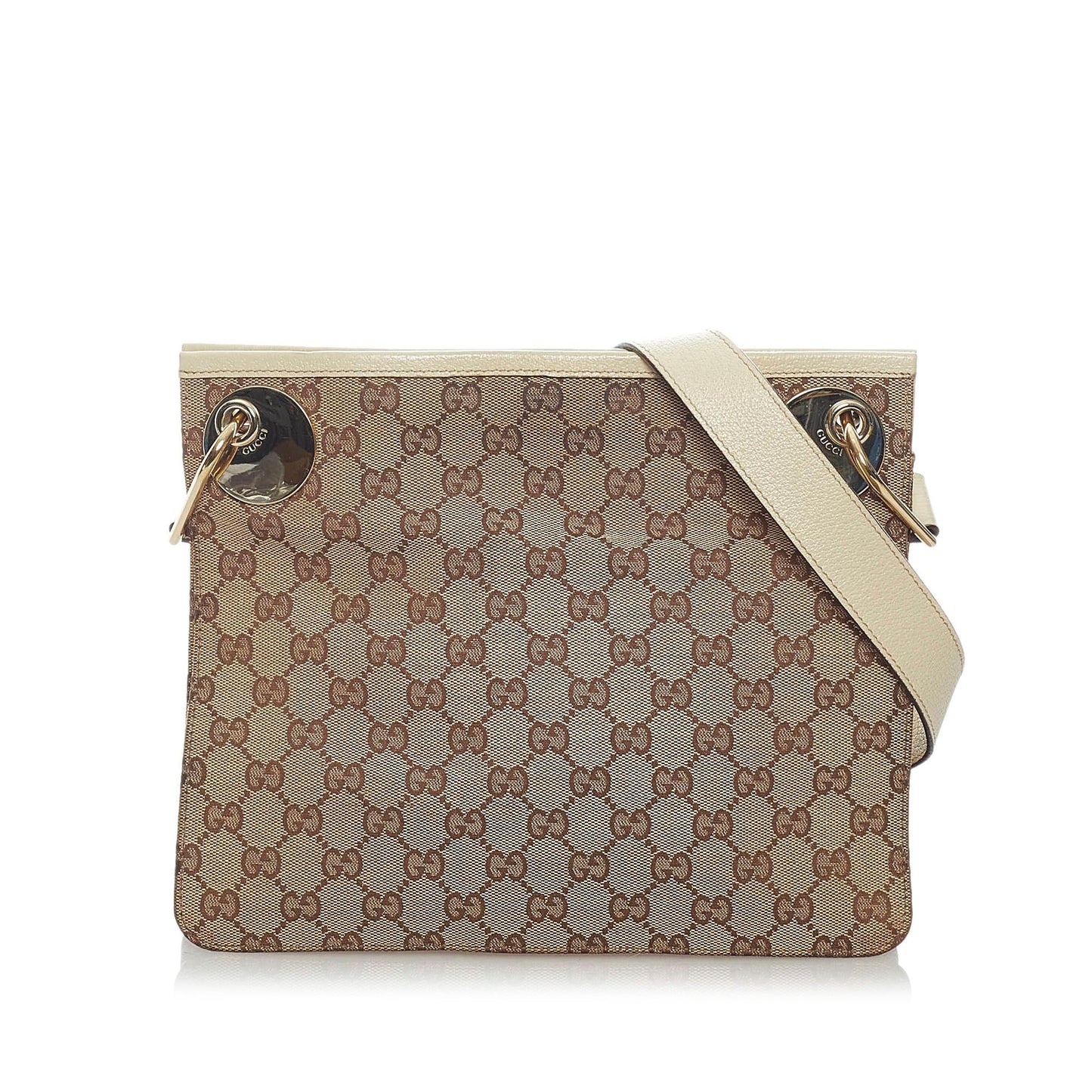 Gucci GG Eclipse SHG Canvas White Brown Crossbody Bag