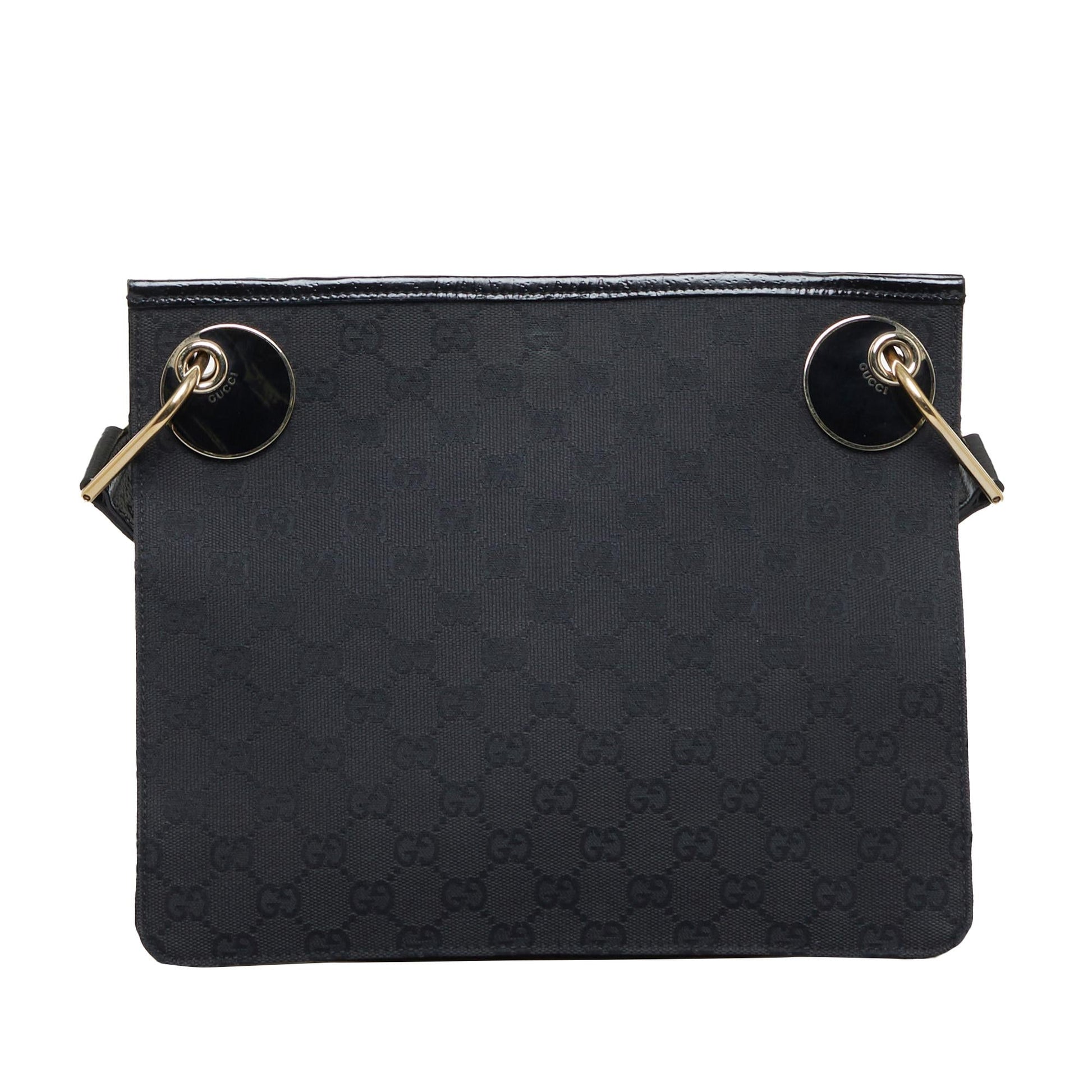 Gucci GG Eclipse SHG-CBEDQi Canvas Calf Black Crossbody Bag