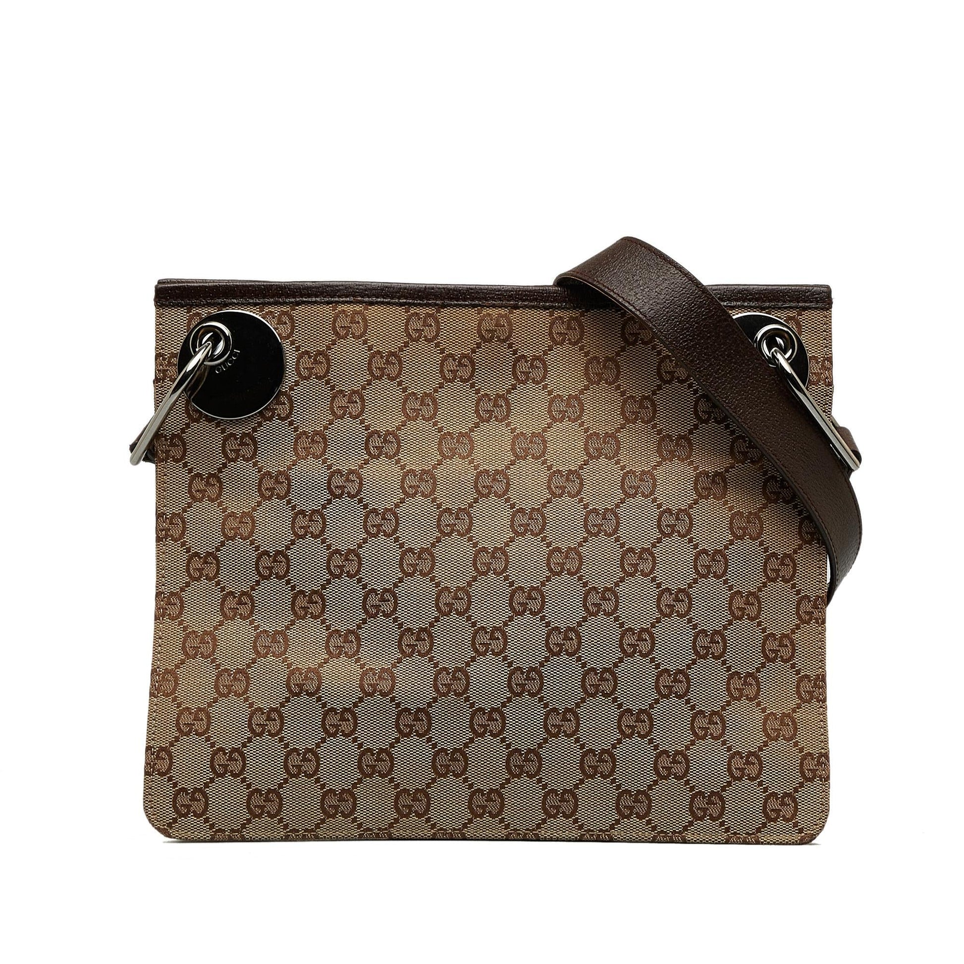 Gucci GG Eclipse SHG-wHRibW Canvas Brown Crossbody Bag