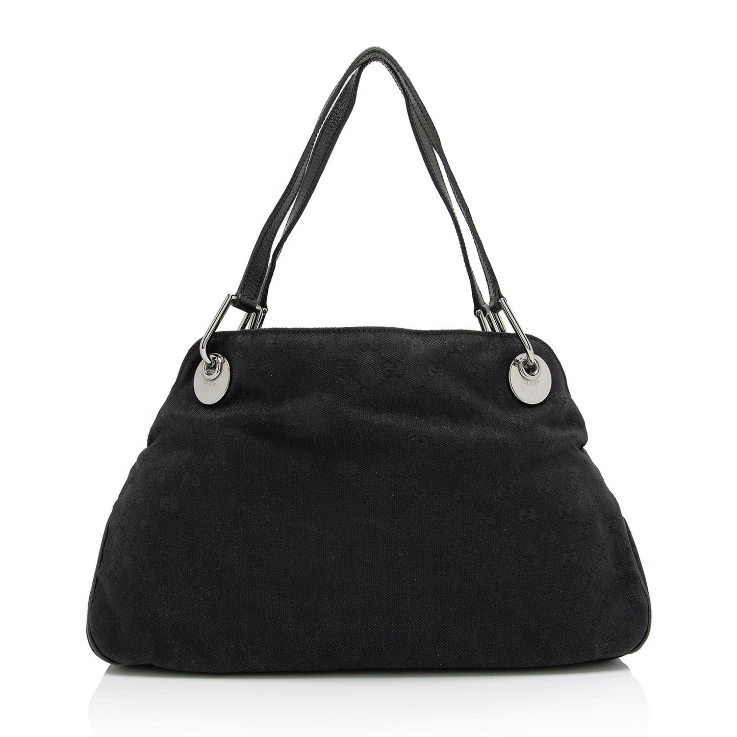 Gucci GG Eclipse SHF-3PUt2j Leather Canvas Black Medium Shoulder Bag