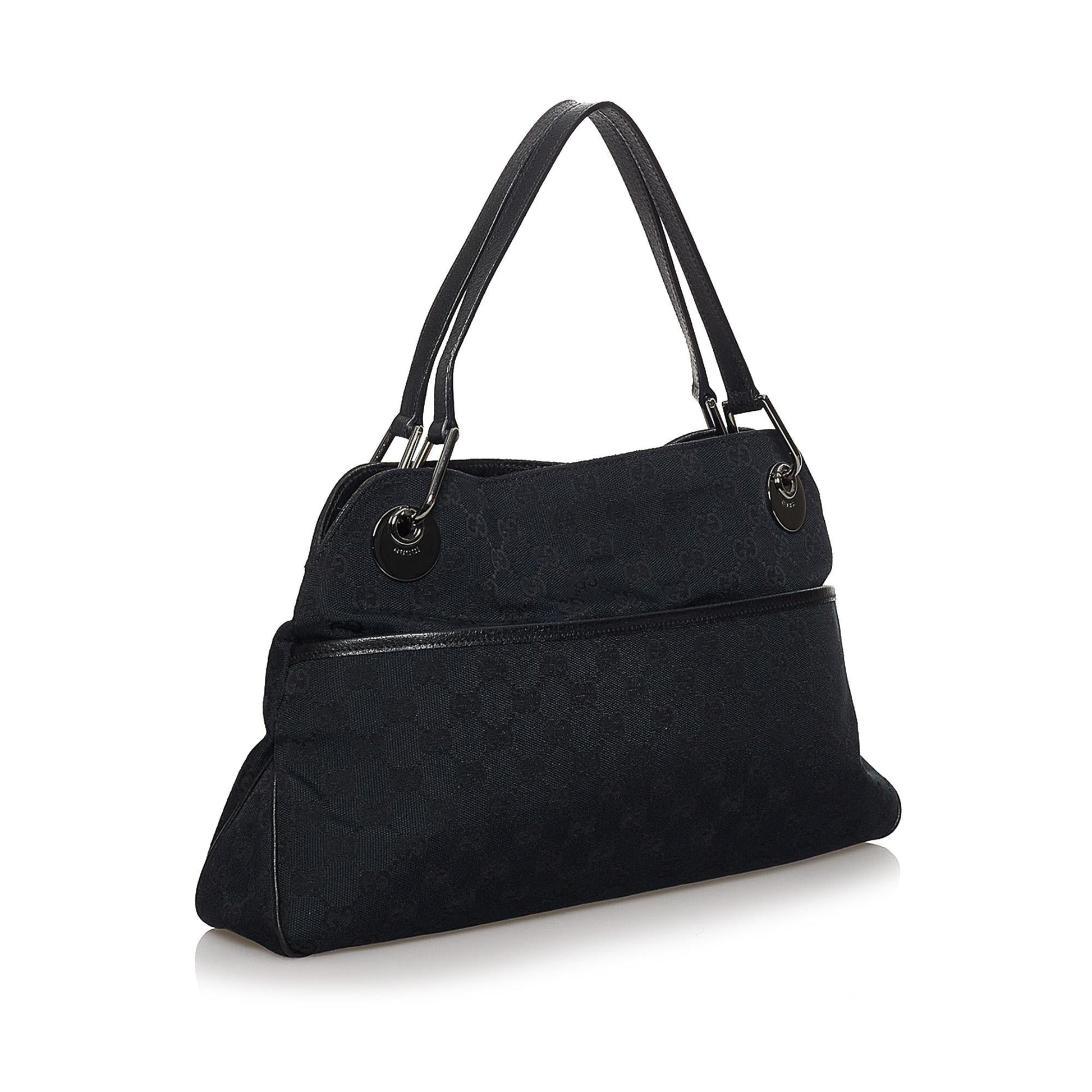 Gucci GG Eclipse SHG Canvas Black Shoulder Bag 5