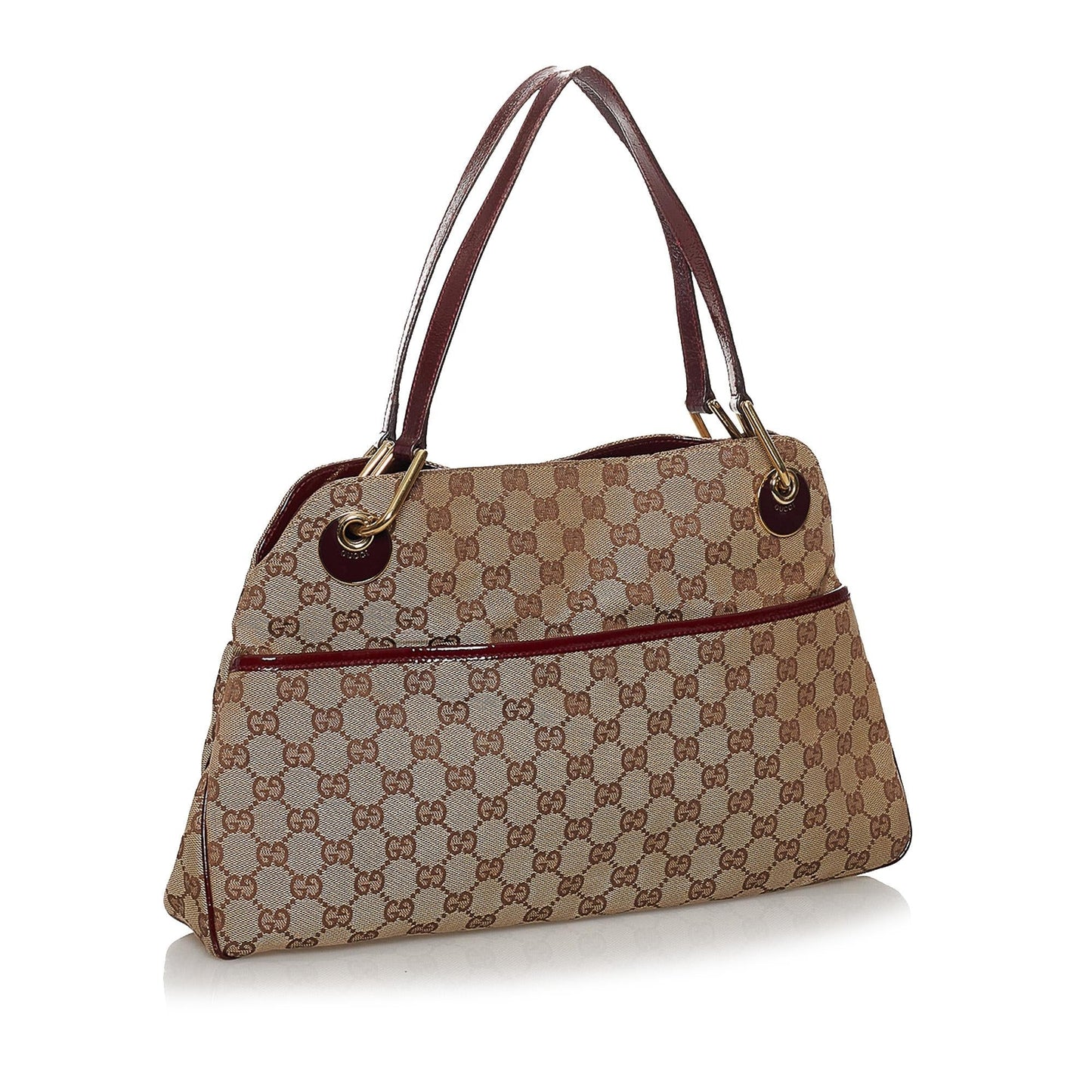 Gucci GG Eclipse SHG Canvas Calf Brown Red Shoulder Bag