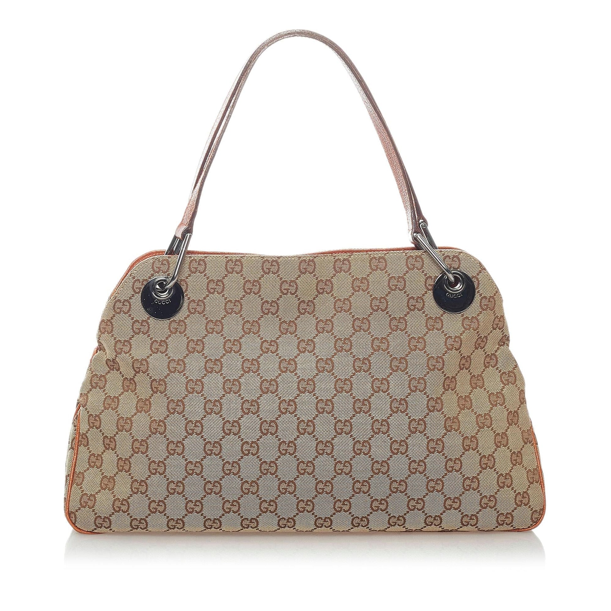 Gucci GG Eclipse SHG Canvas Calf Brown Orange Shoulder Bag