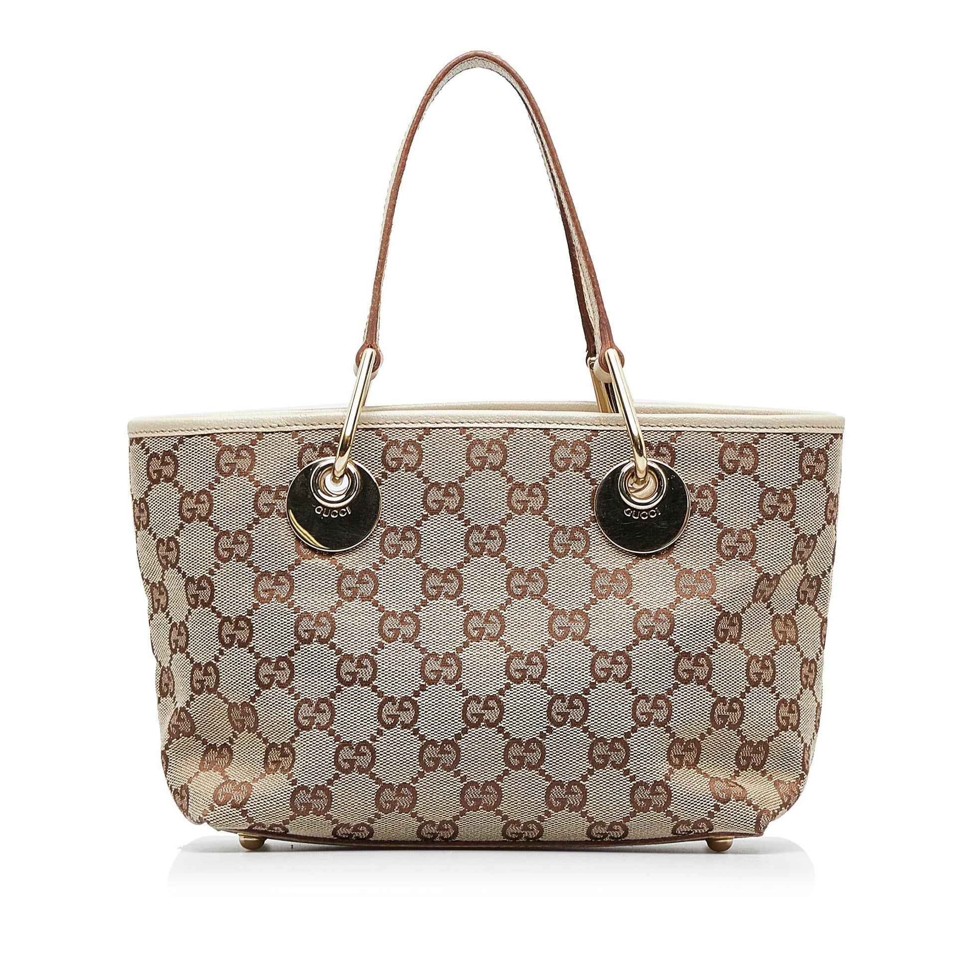 Gucci GG Eclipse SHG-lWXVX7 Canvas Calf White Brown Shoulder Bag