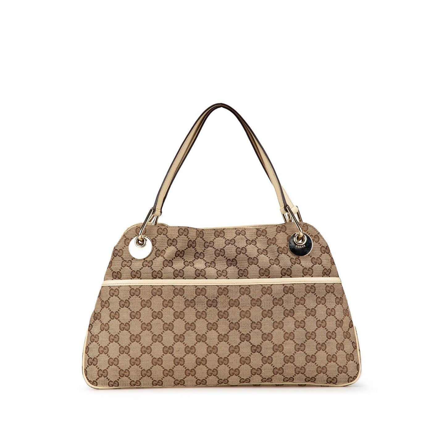 Gucci GG Eclipse Canvas Calf White Brown Shoulder Bag
