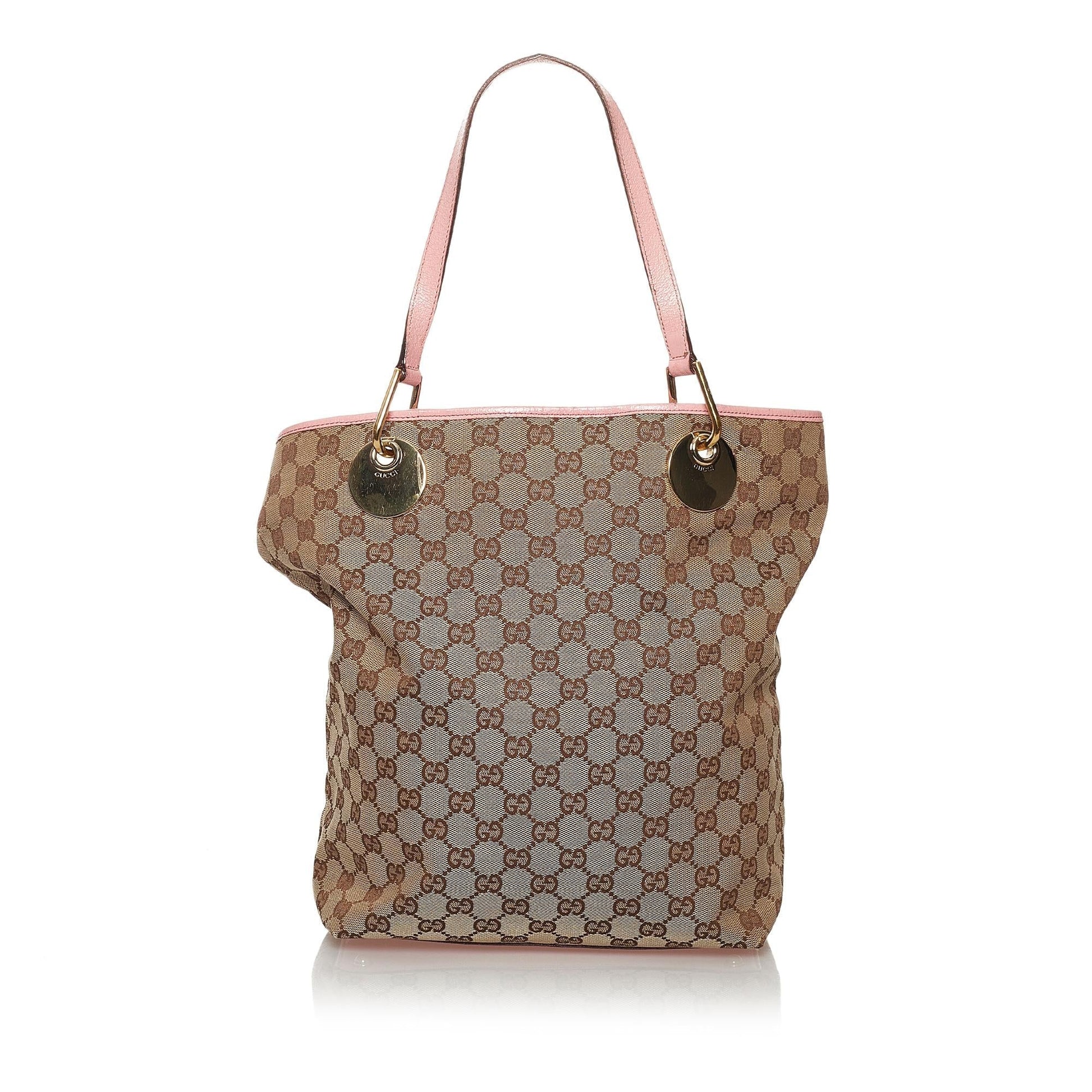 Gucci GG Eclipse SHG Canvas Brown Pink Tote Bag 3