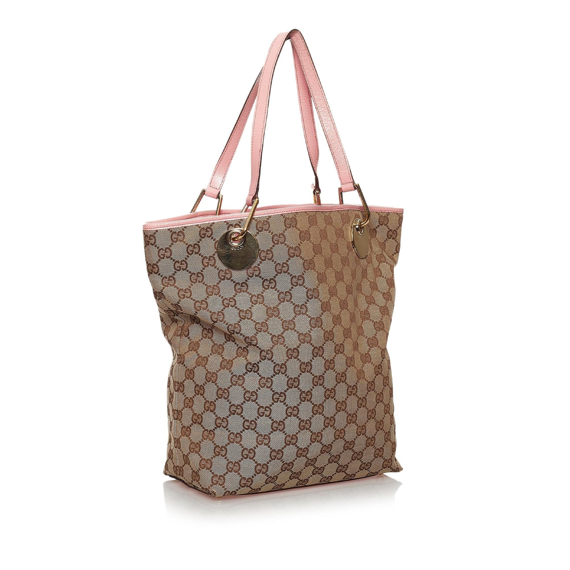 Gucci GG Eclipse SHG Canvas Brown Pink Tote Bag 3