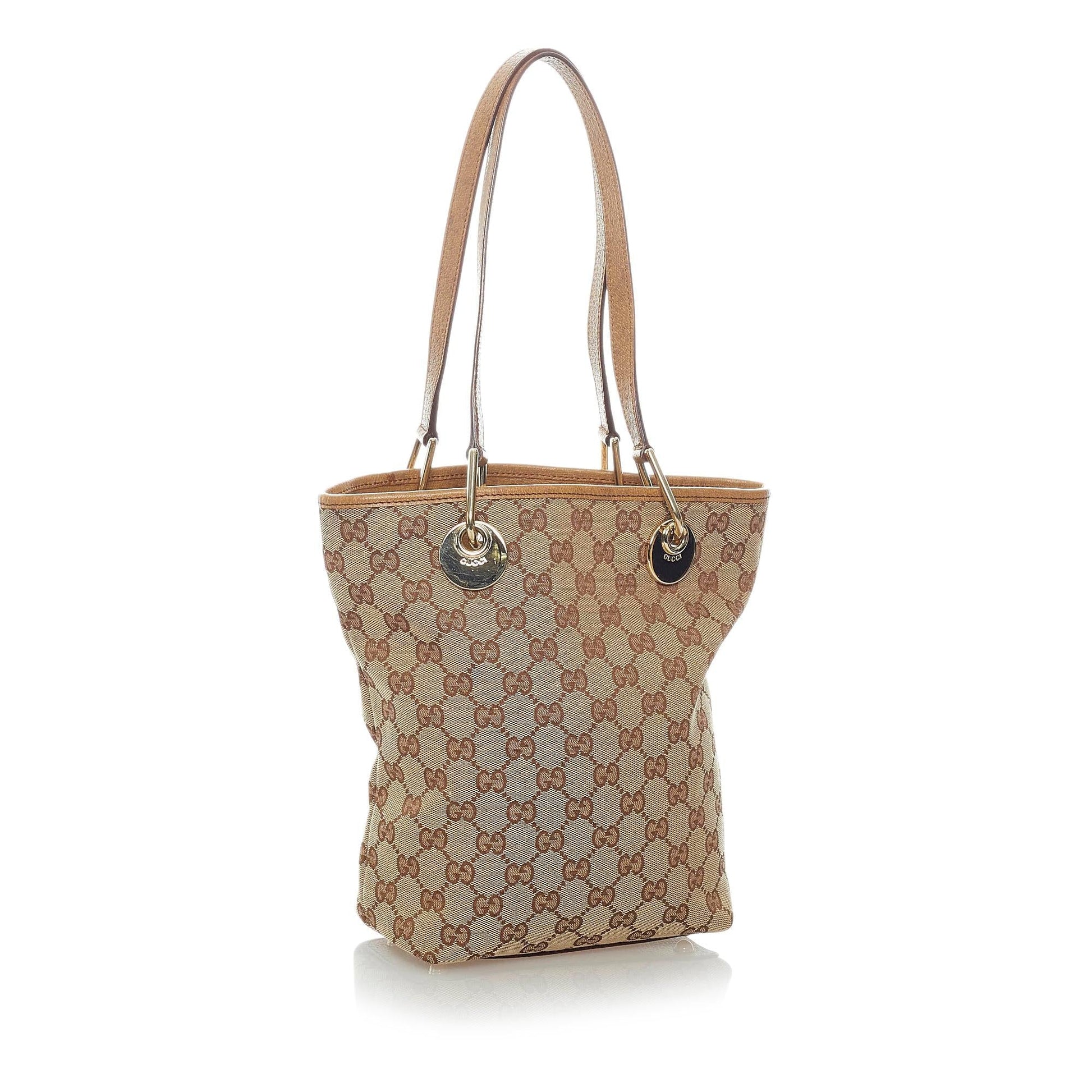 Gucci GG Eclipse SHG Canvas Calf Brown Tote Bag 5