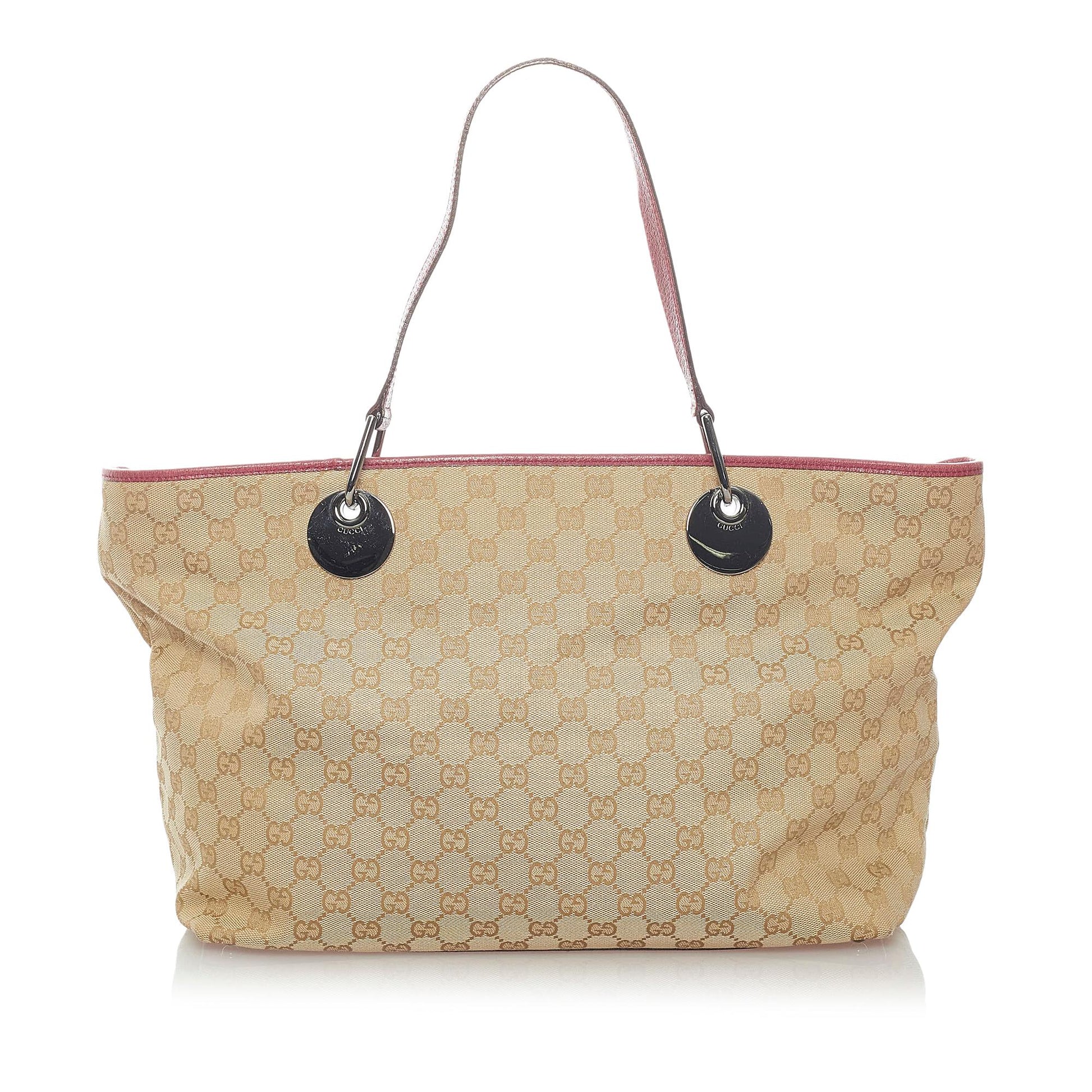 Gucci GG Eclipse SHG Canvas Calf Brown Tote Bag Bag Shg