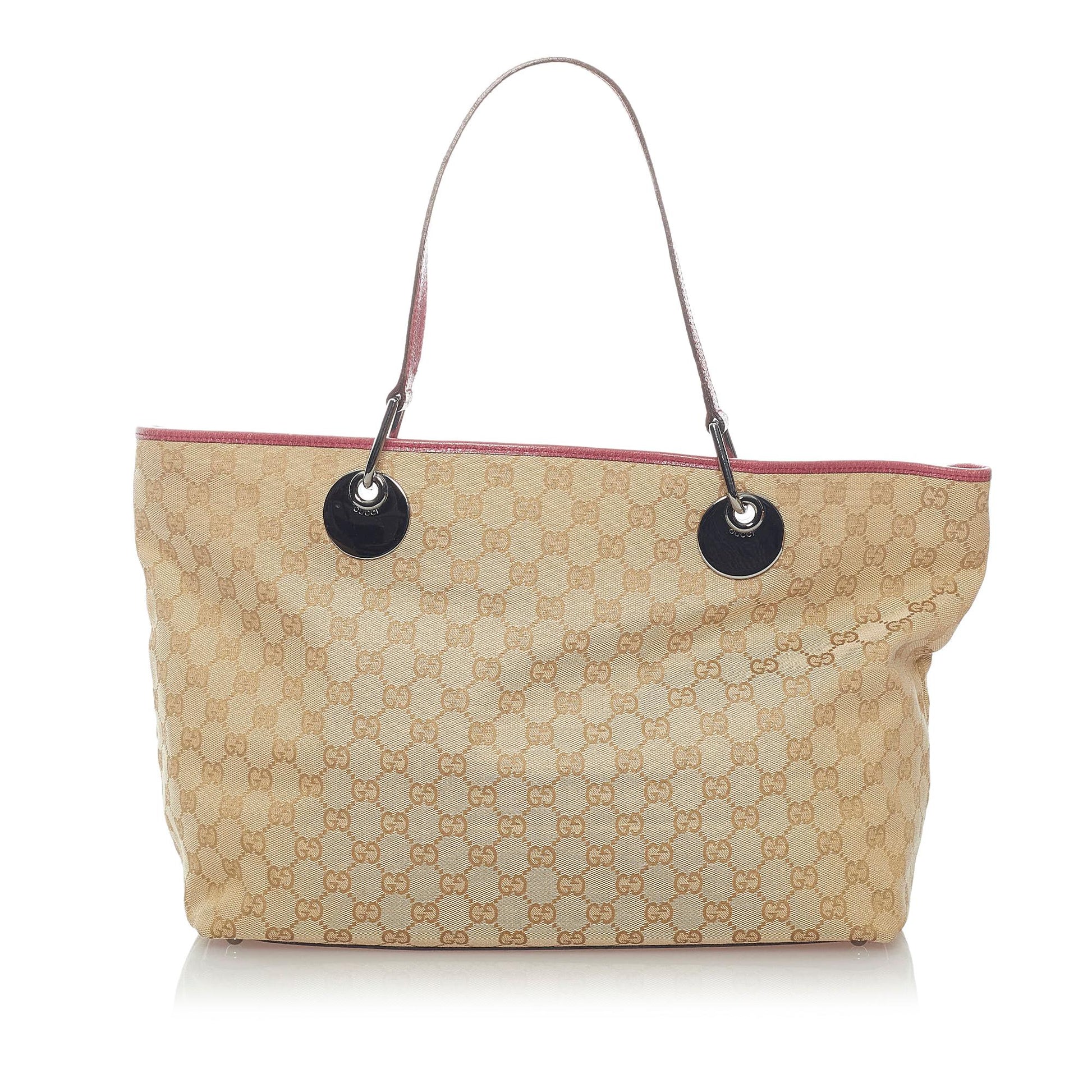 Gucci GG Eclipse SHG Canvas Calf Brown Tote Bag Bag Shg