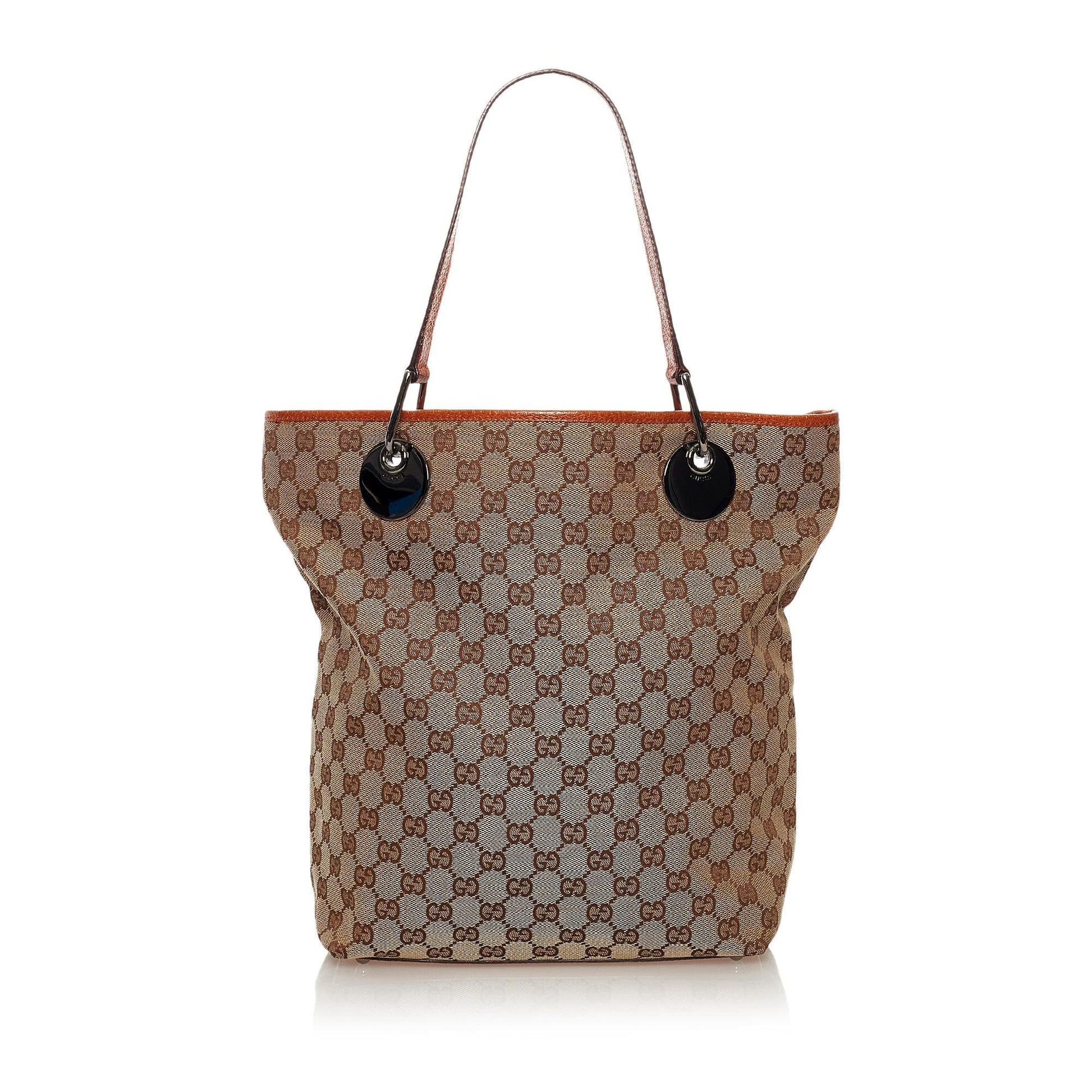 Gucci GG Eclipse SHG Canvas Brown Tote Bag Bag Shg