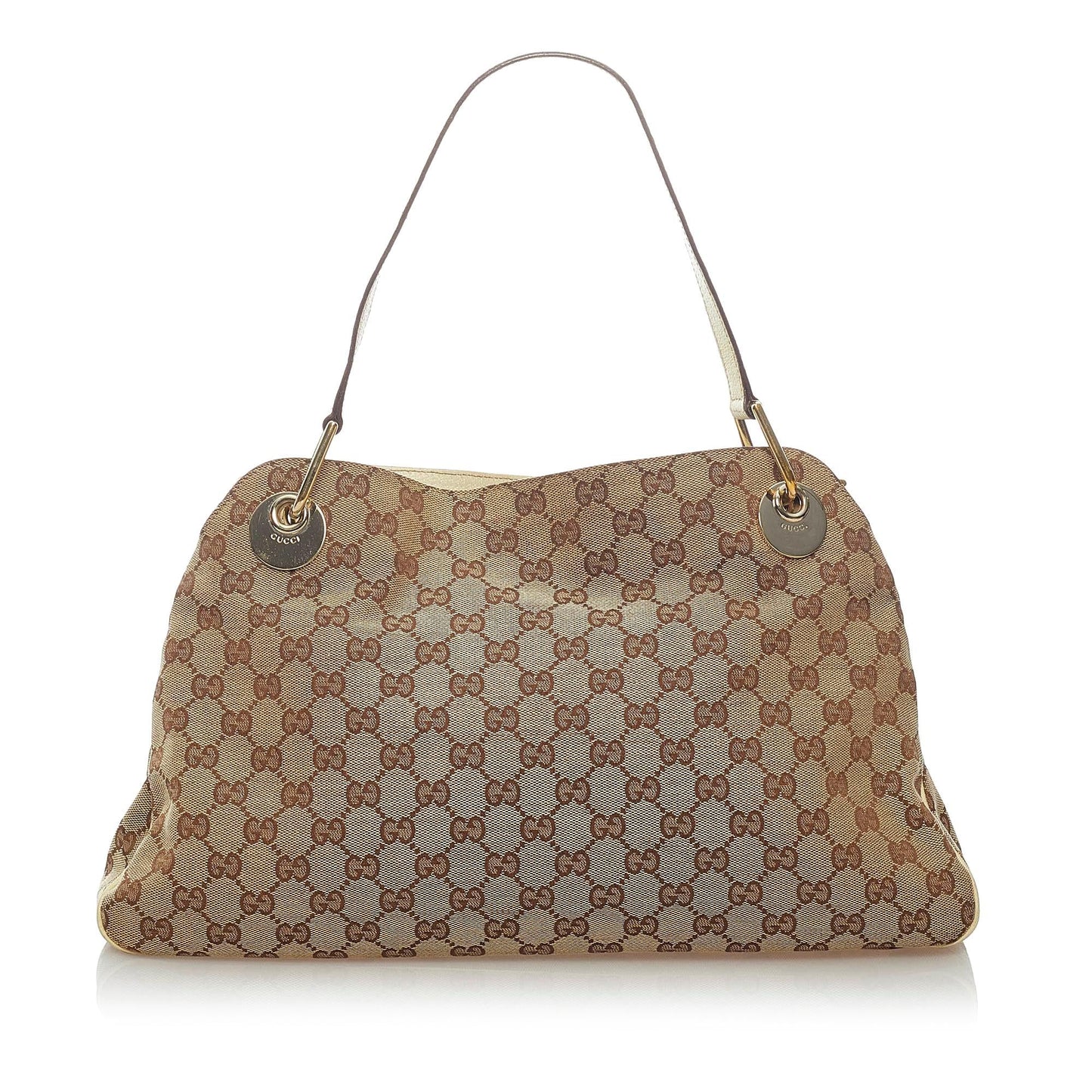 Gucci GG Eclipse SHG Canvas White Brown Tote Bag Bag Shg