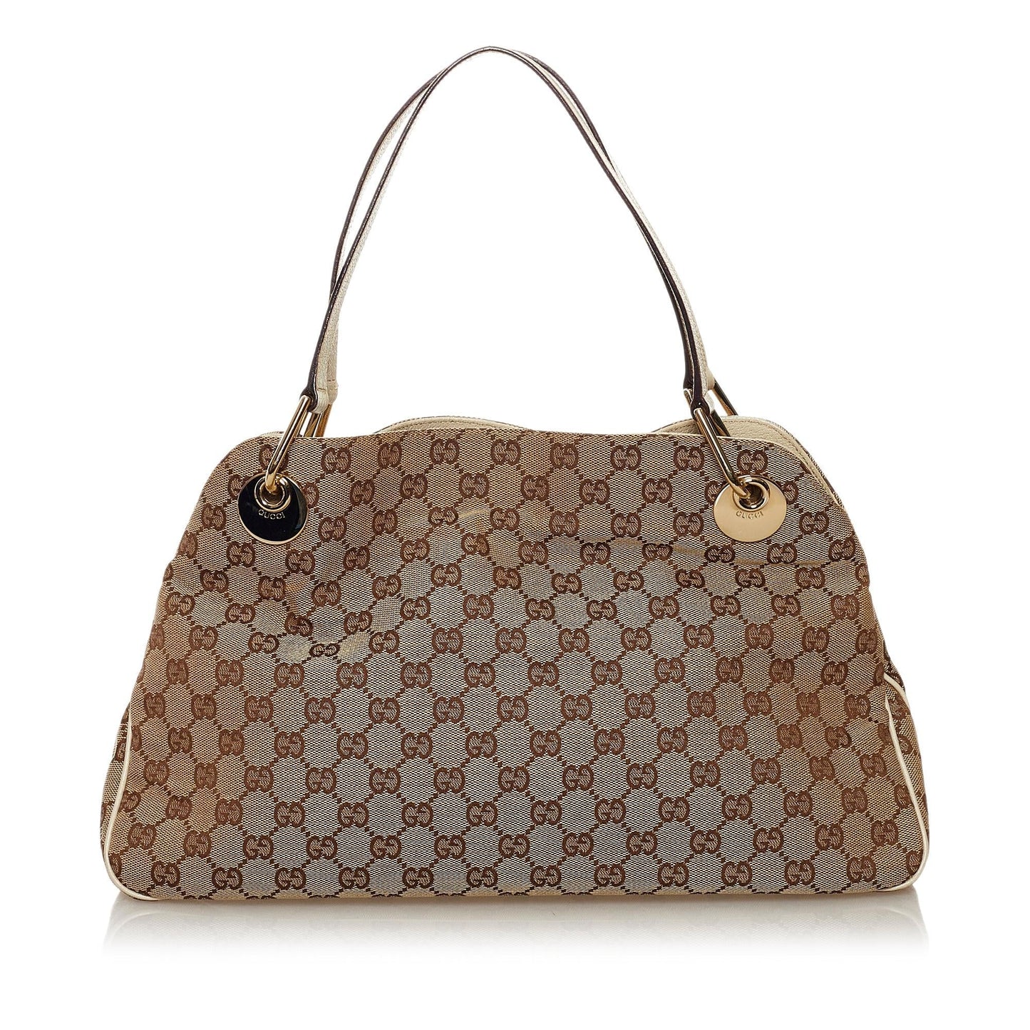 Gucci GG Eclipse SHG Canvas White Brown Tote Bag 4