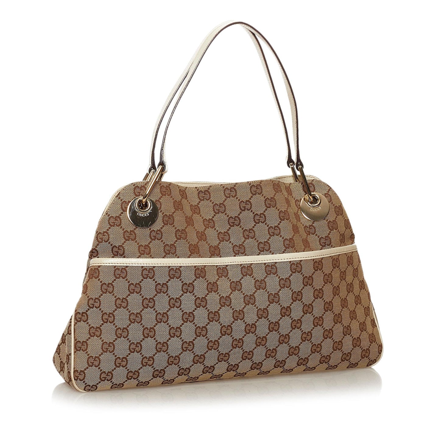 Gucci GG Eclipse SHG Canvas White Brown Tote Bag 4