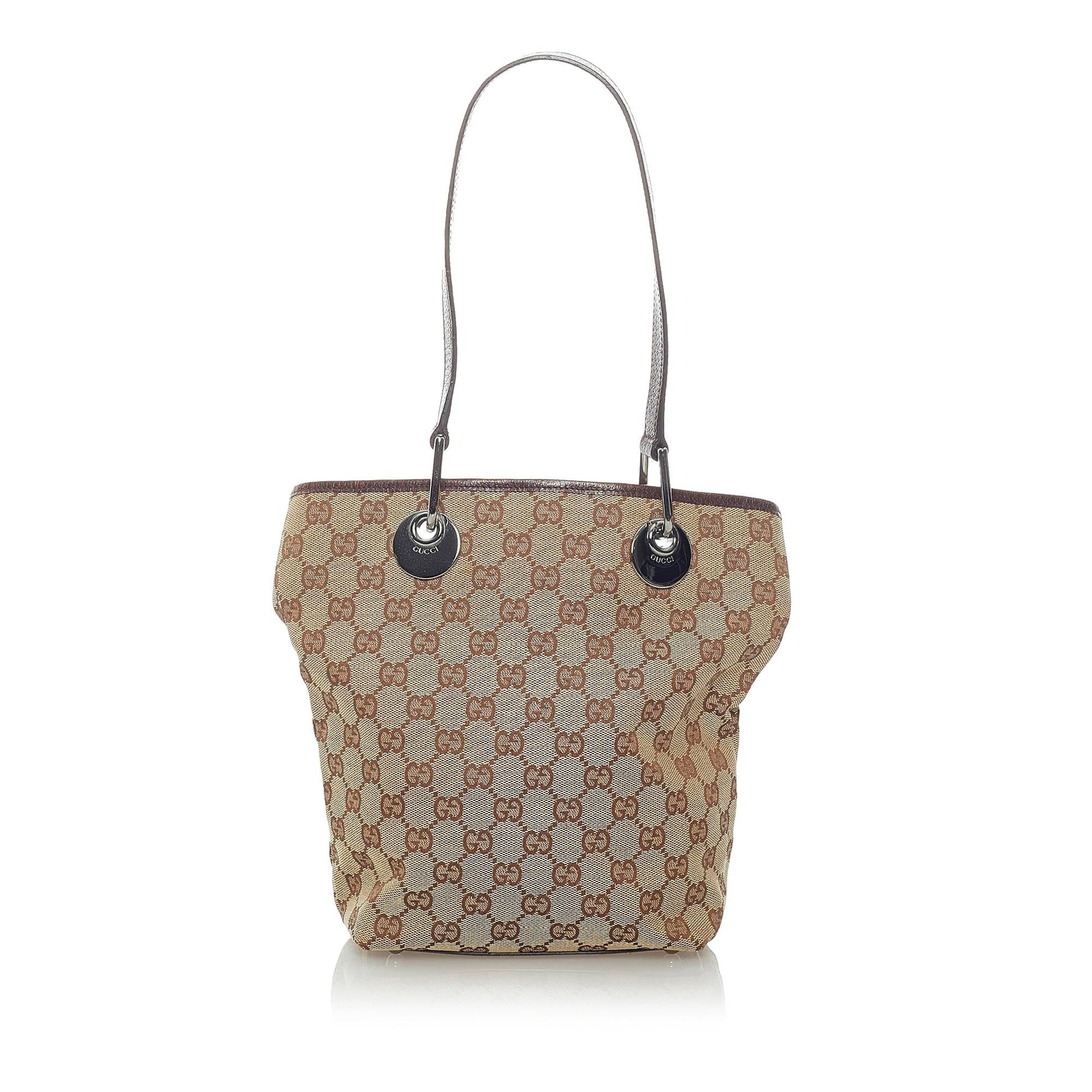Gucci GG Eclipse SHG Canvas Calf Brown Tote Bag 3