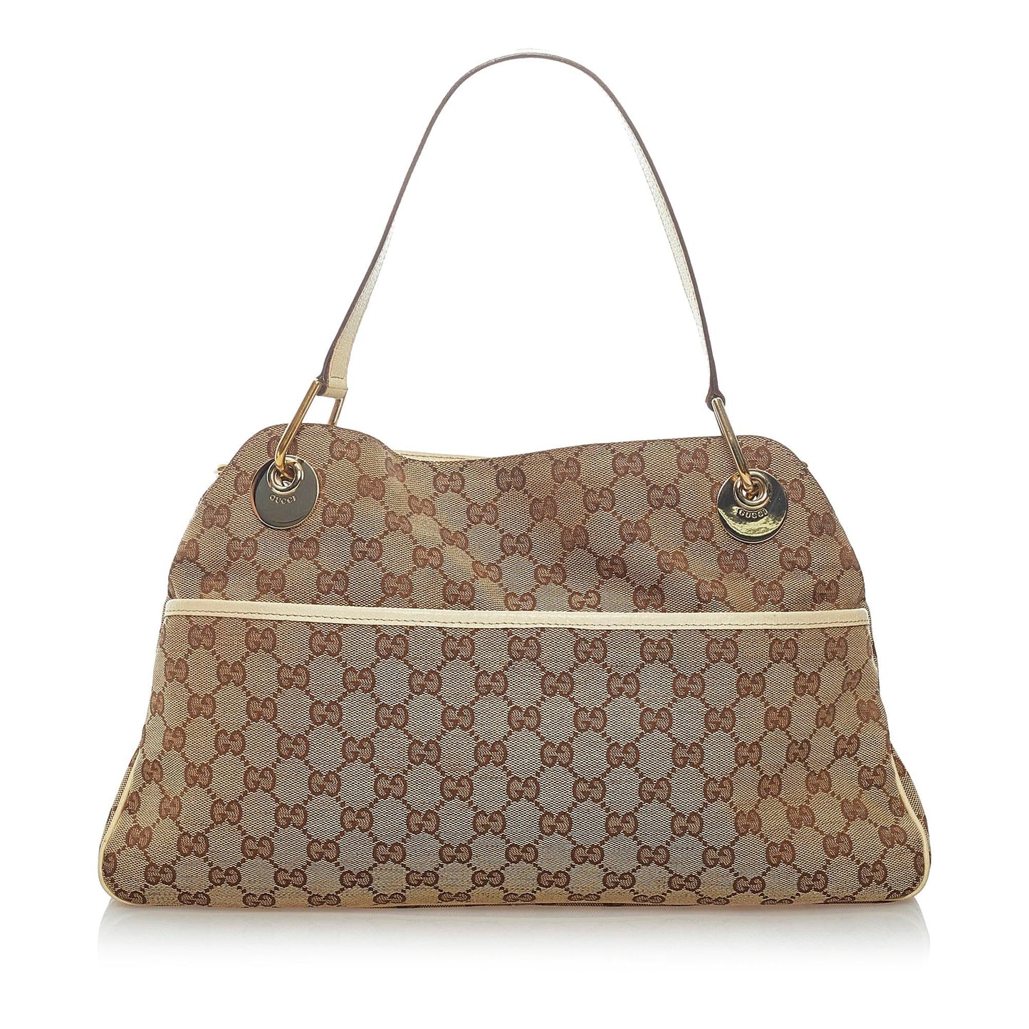 Gucci GG Eclipse SHG Canvas White Brown Tote Bag 5