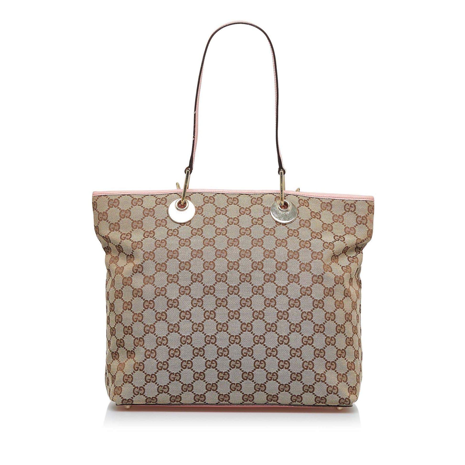 Gucci GG Eclipse SHG-iAOPL8 Canvas Calf Brown Pink Tote Bag