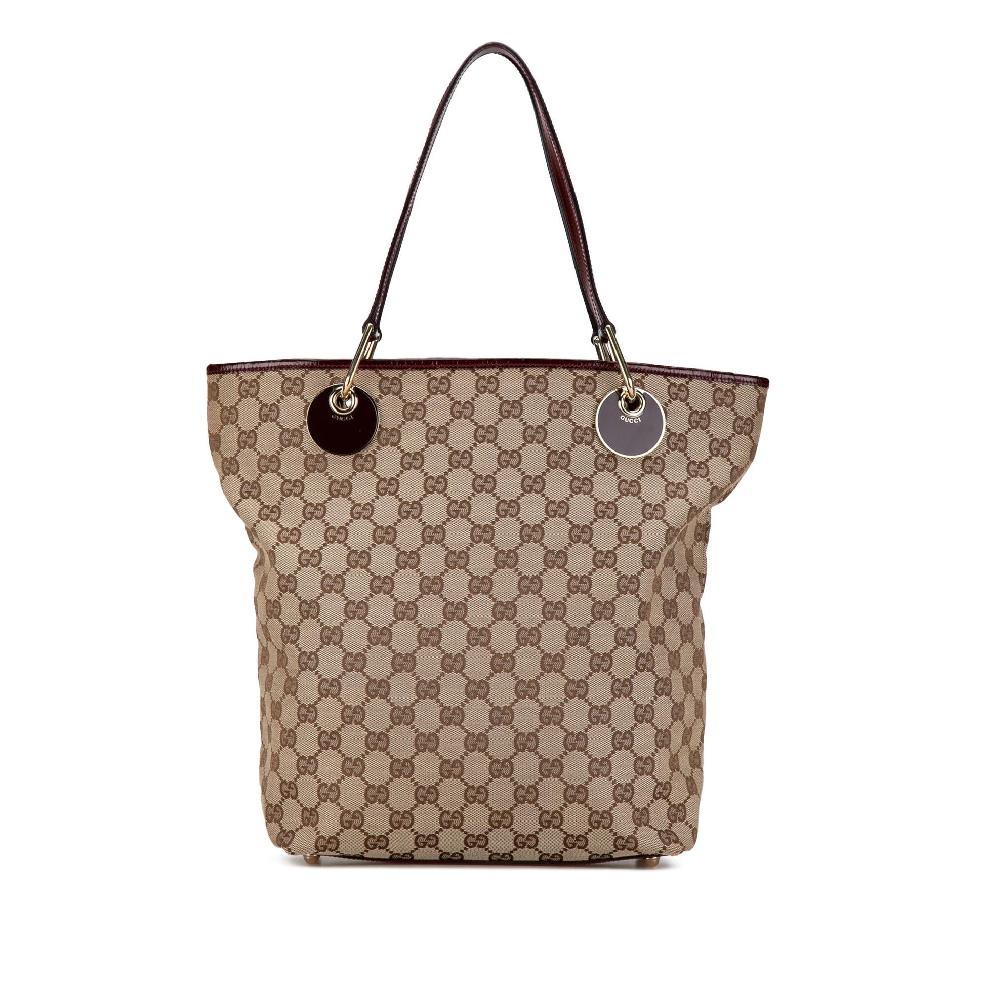 Gucci GG Eclipse SHG-uZPc1Y Canvas Calf Brown Tote Bag
