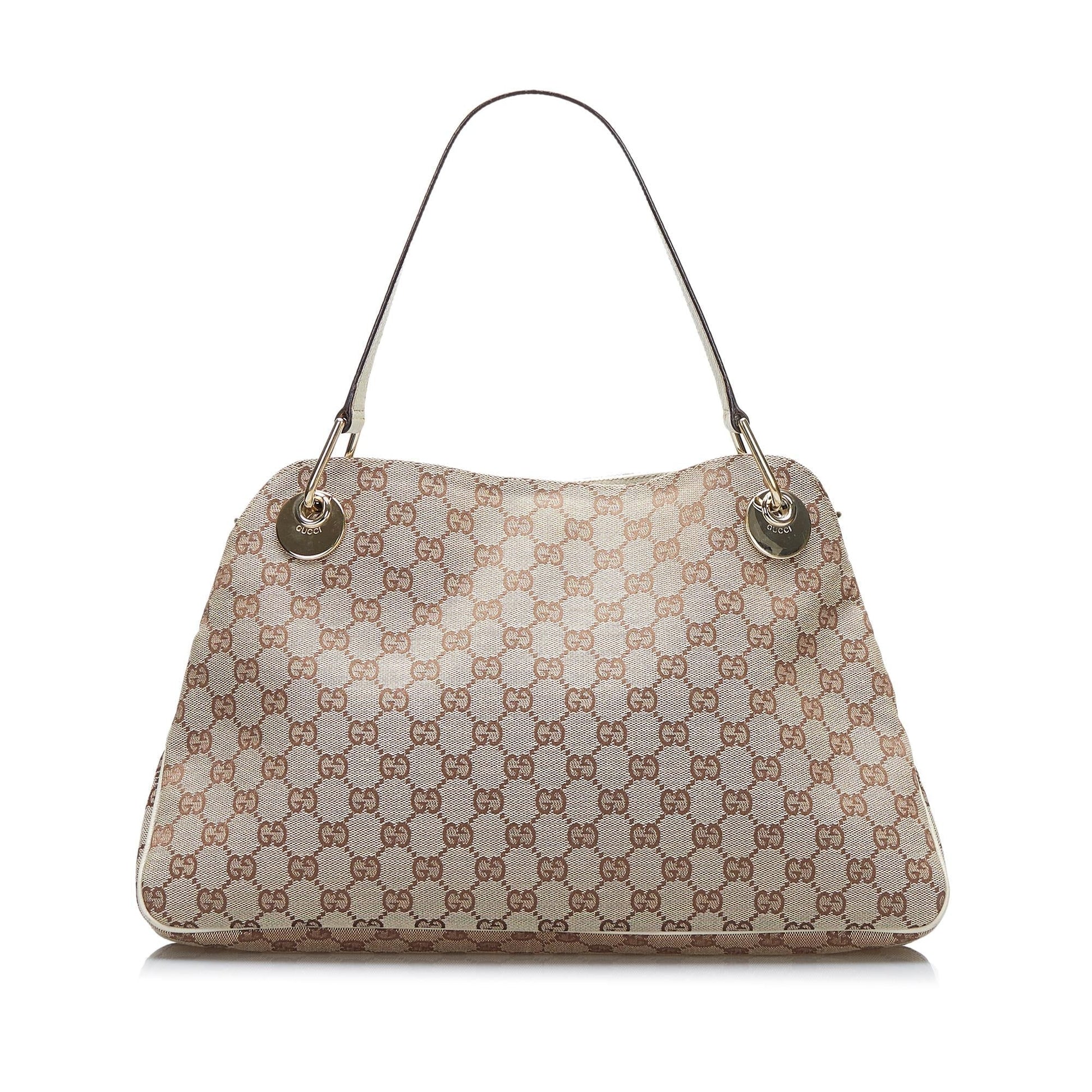 Gucci GG Eclipse SHG-gD1Zow Canvas Calf White Brown Tote Bag