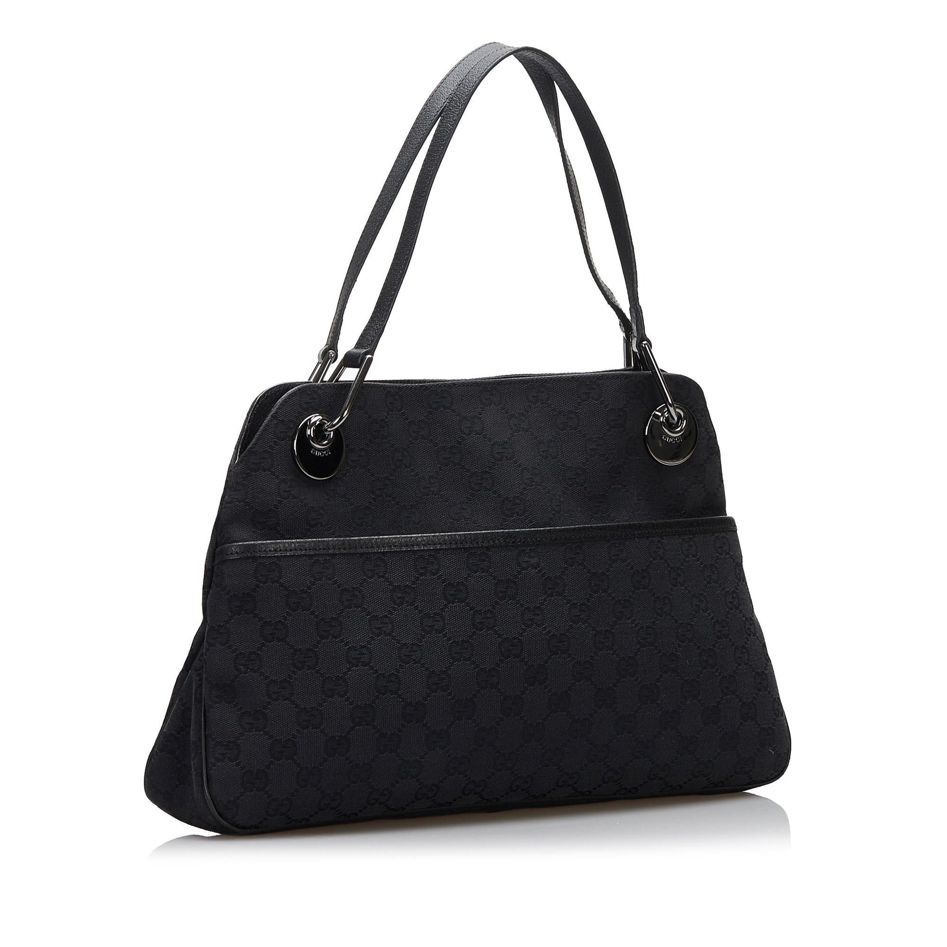 Gucci GG Eclipse SHG-Vwn056 Canvas Black Satchel Bag