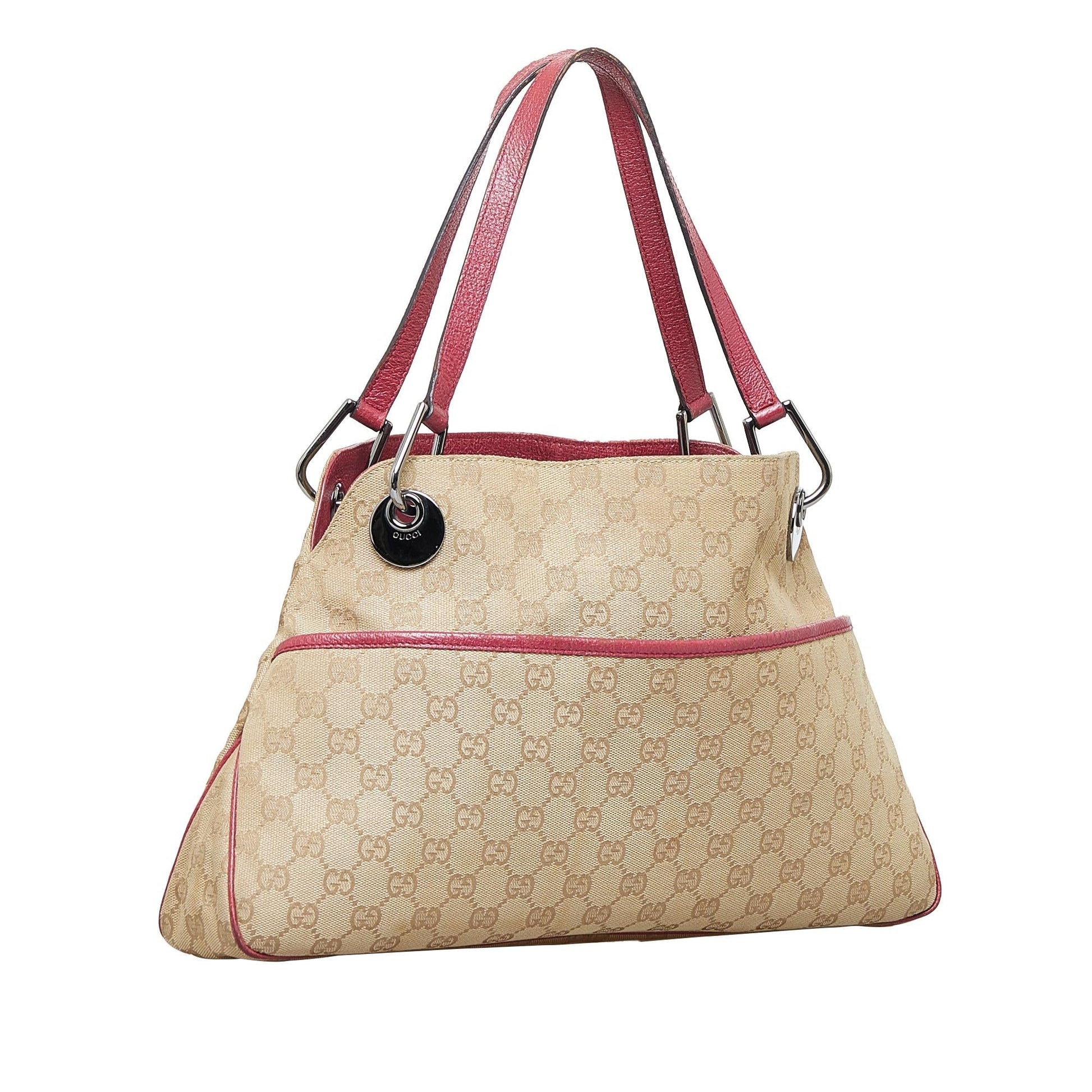 Gucci GG Eclipse SHG-aVKQgb Canvas Calf Brown Red Shoulder Bag