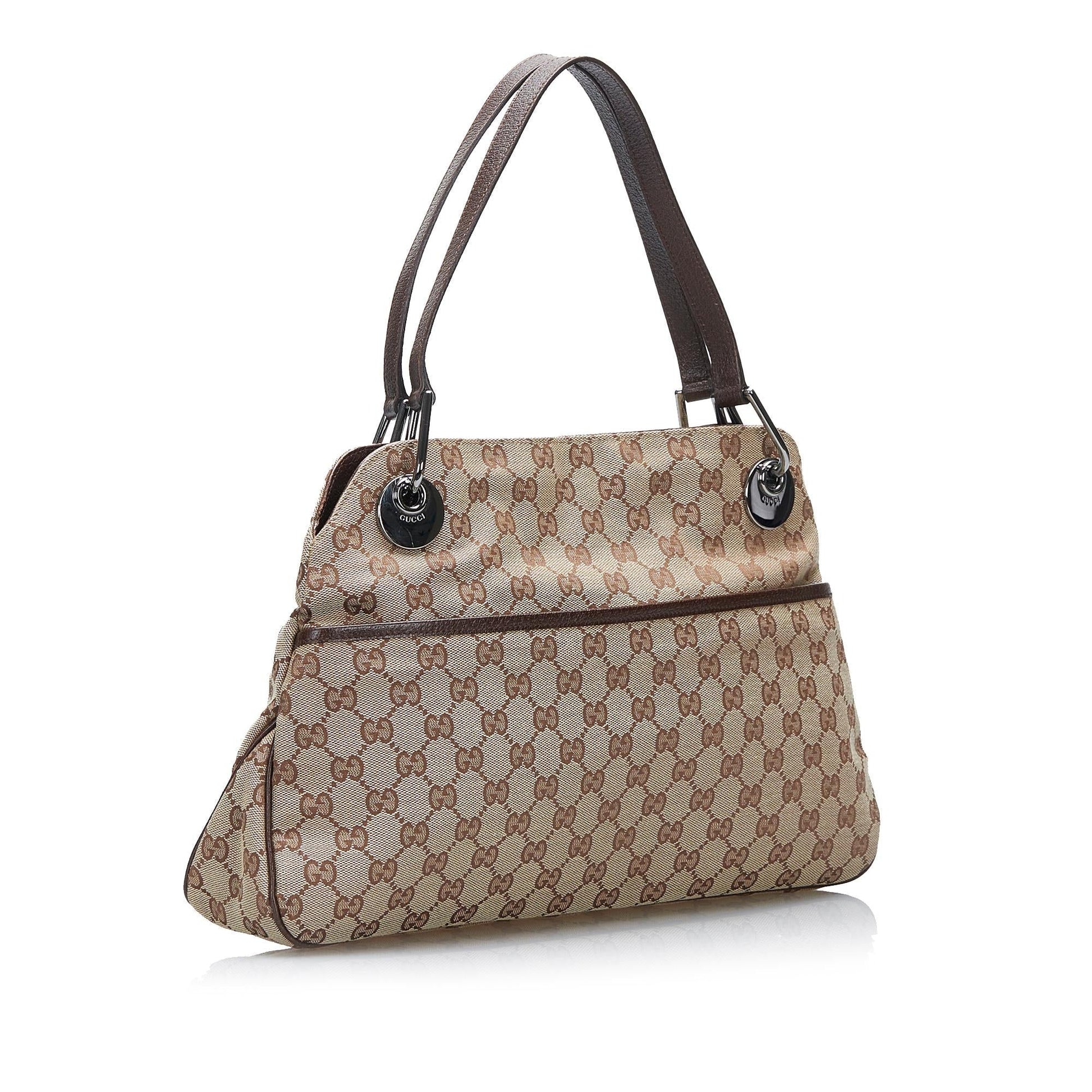 Gucci GG Eclipse SHG-KYAb17 Canvas Brown Tote Bag