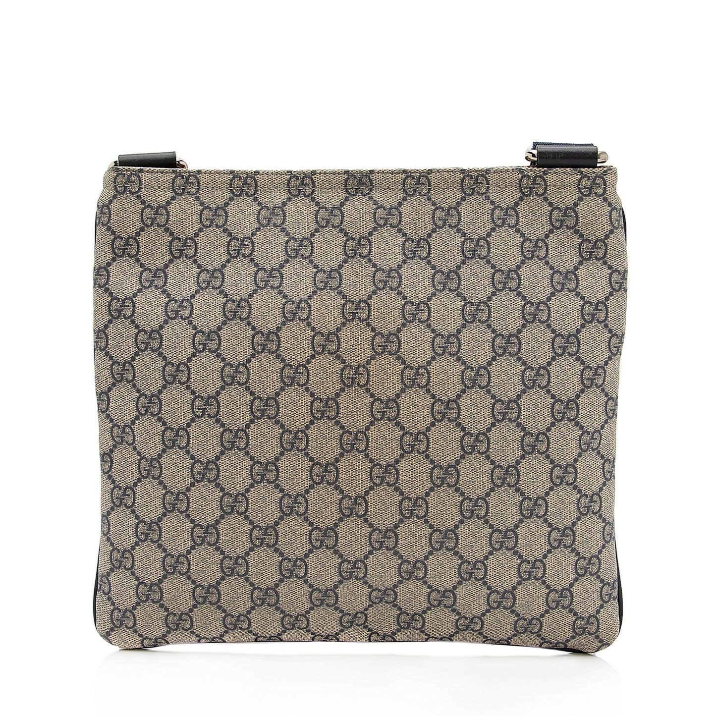 Gucci GG Flat Messenger SHF-KV7N6r Leather Canvas Nylon Blue Shoes