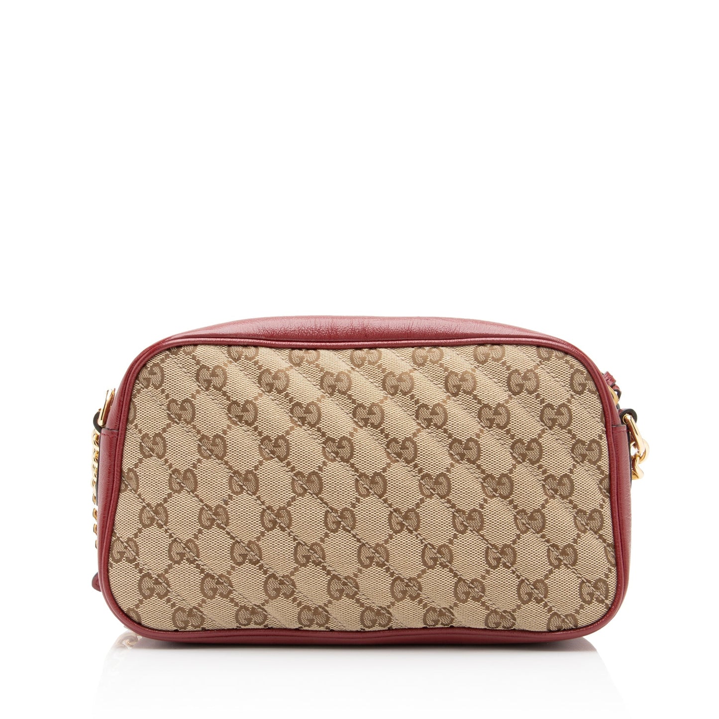 Gucci GG Marmont SHF-divK5I Leather Canvas Beige Red Crossbody Bag
