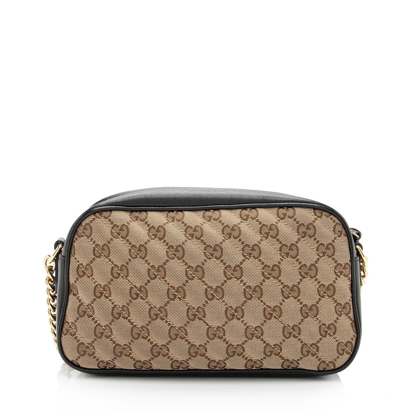 Gucci GG Marmont SHF-JQX8ke Leather Canvas Black Beige Crossbody Bag