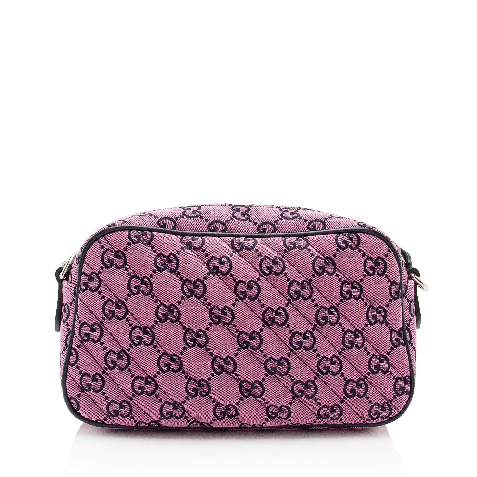 Gucci GG Marmont SHF-IaQNI1 Leather Canvas Blue Pink Crossbody Bag