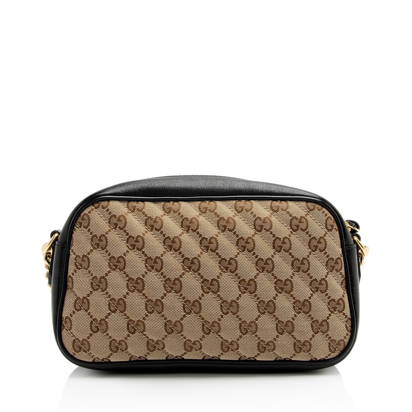 Gucci GG Marmont SHF-OkDG16 Leather Canvas Black Beige Crossbody Bag