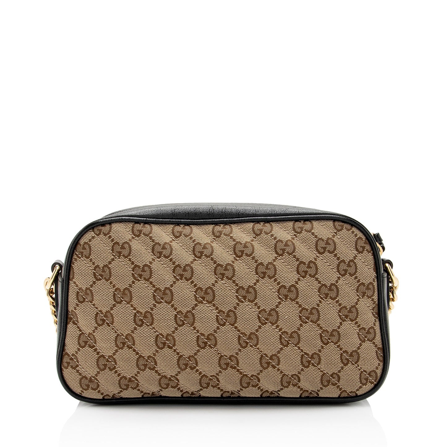 Gucci GG Marmont SHF-6MAduD Leather Canvas Black Beige Crossbody Bag