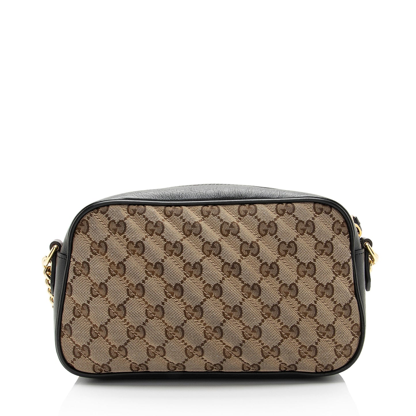 Gucci GG Marmont SHF-b59UzC Leather Canvas Black Beige Crossbody Bag